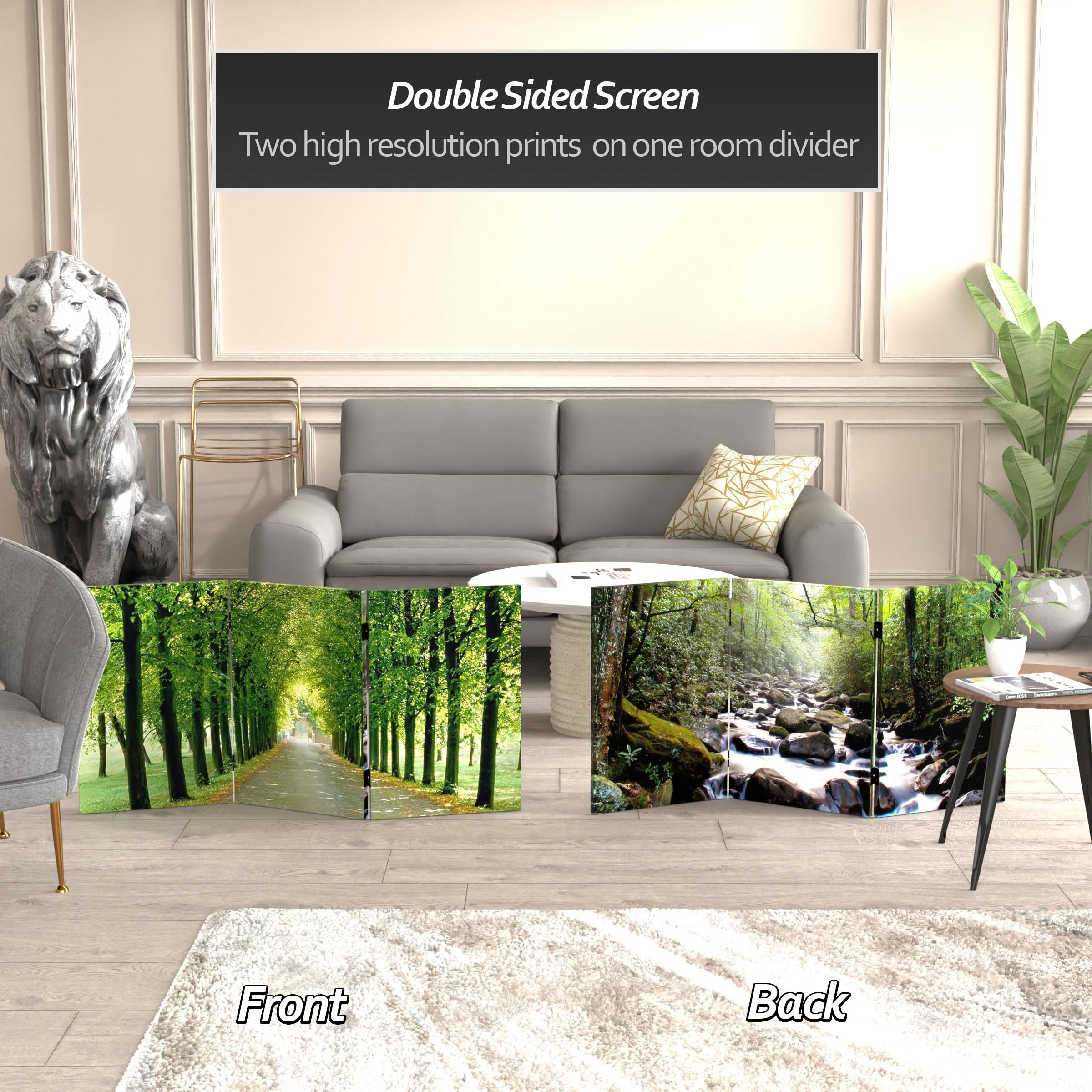 2 ft. Short Double Sided Path of Life Canvas Folding Screen - Image 2
