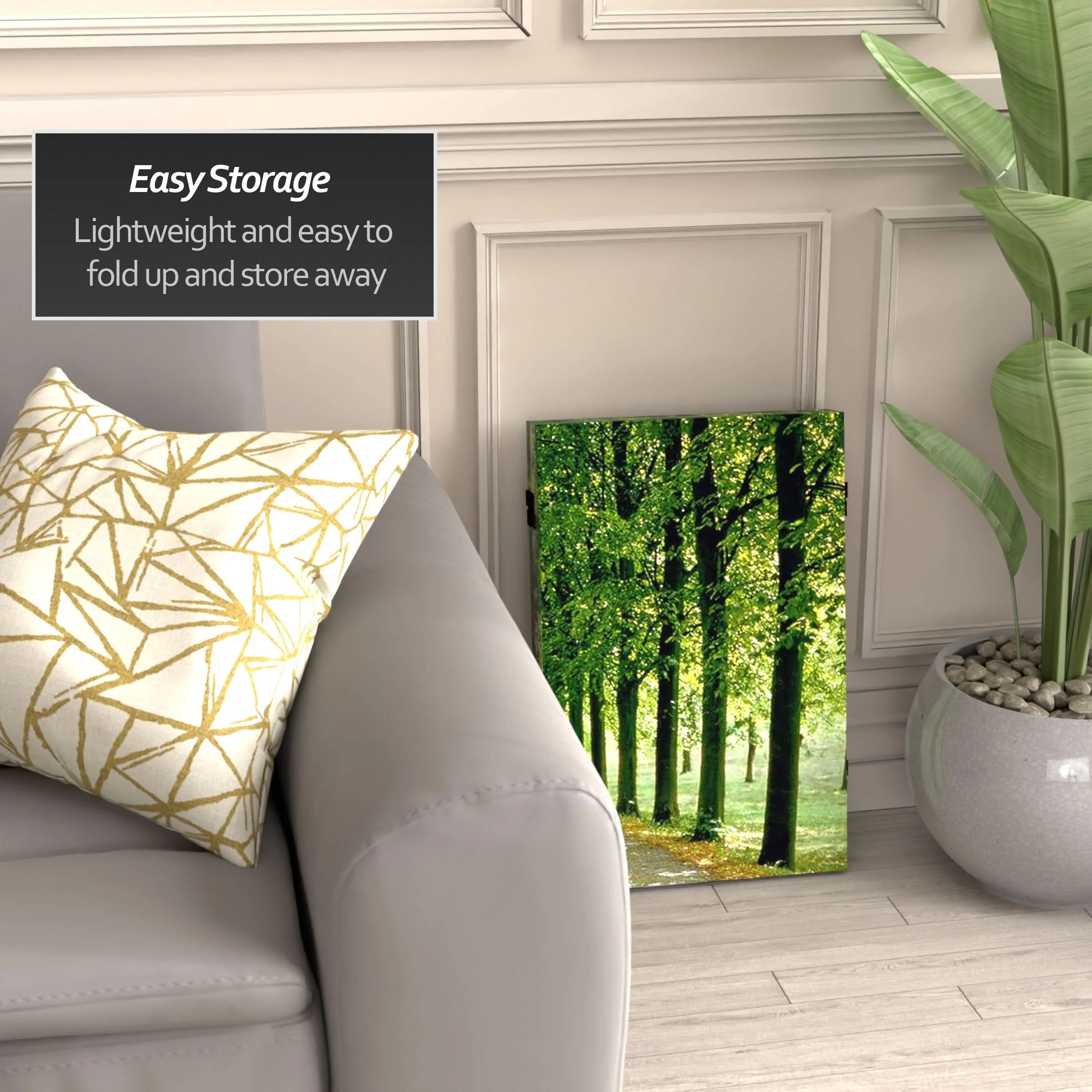 2 ft. Short Double Sided Path of Life Canvas Folding Screen - Image 3