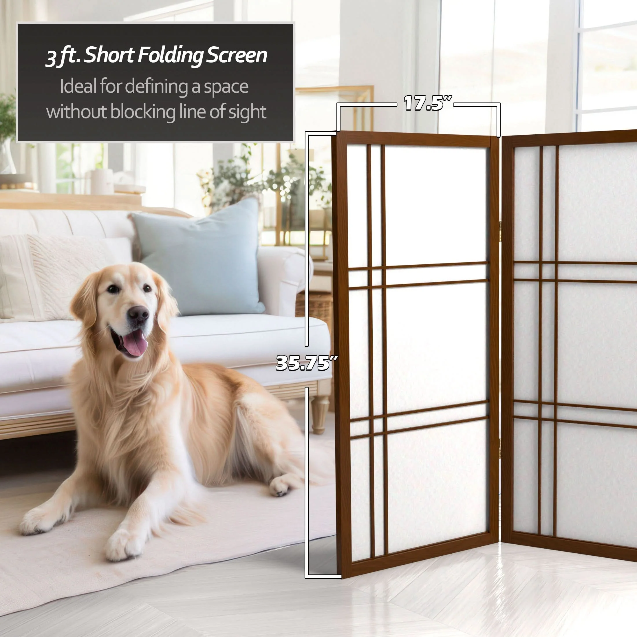 3 ft. Short Double Cross Shoji Screen - Image 100