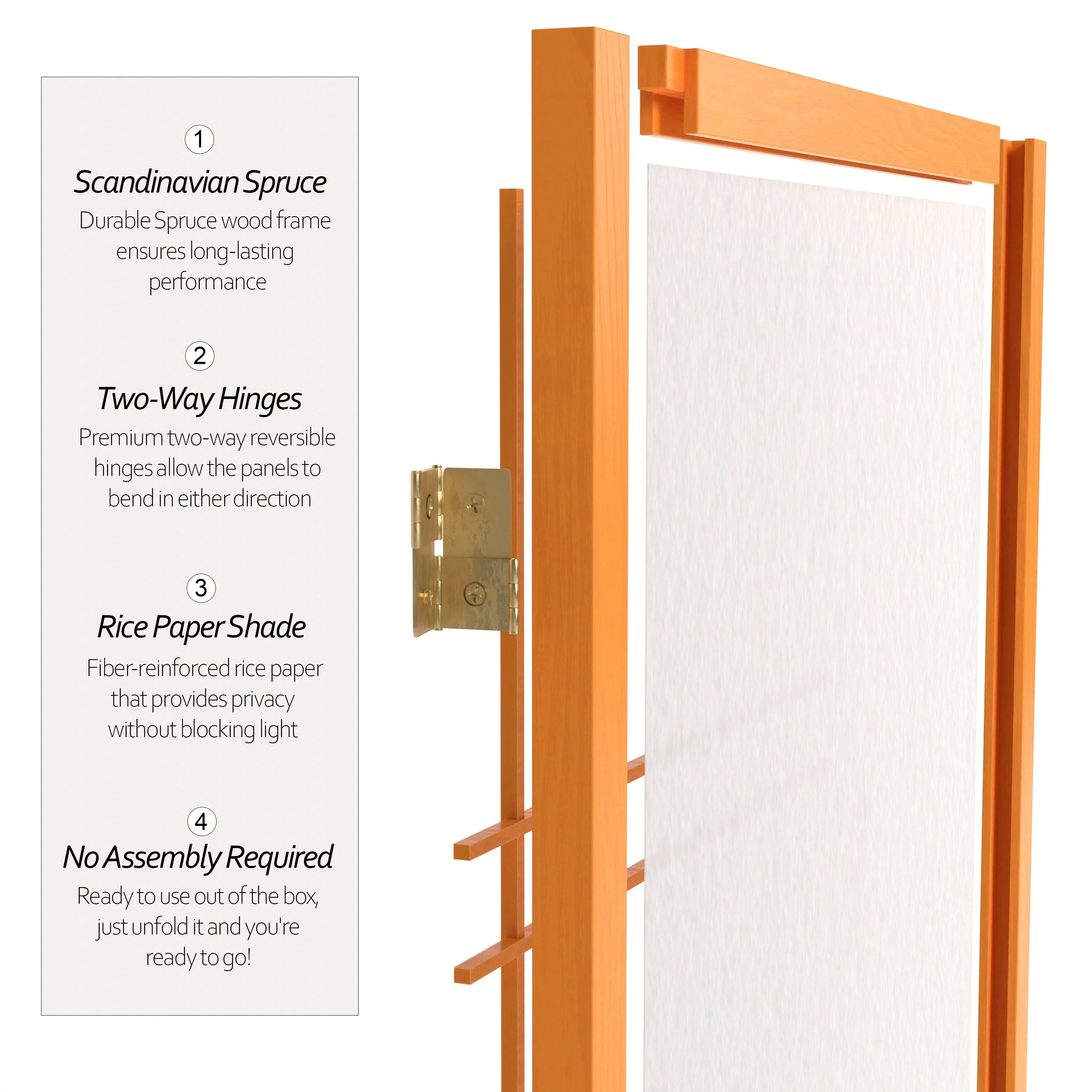 3 ft. Short Double Cross Shoji Screen - Image 69