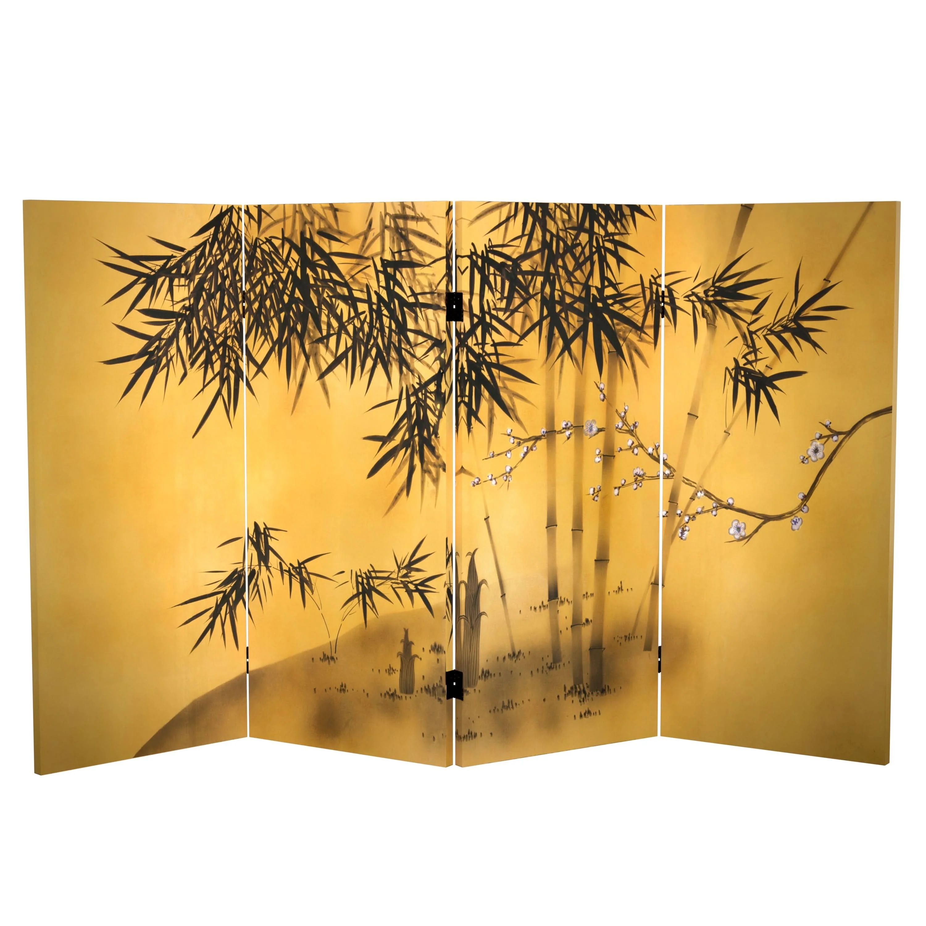 3 ft. Short Double Sided Bamboo Tree Canvas Room Divider - Image 5