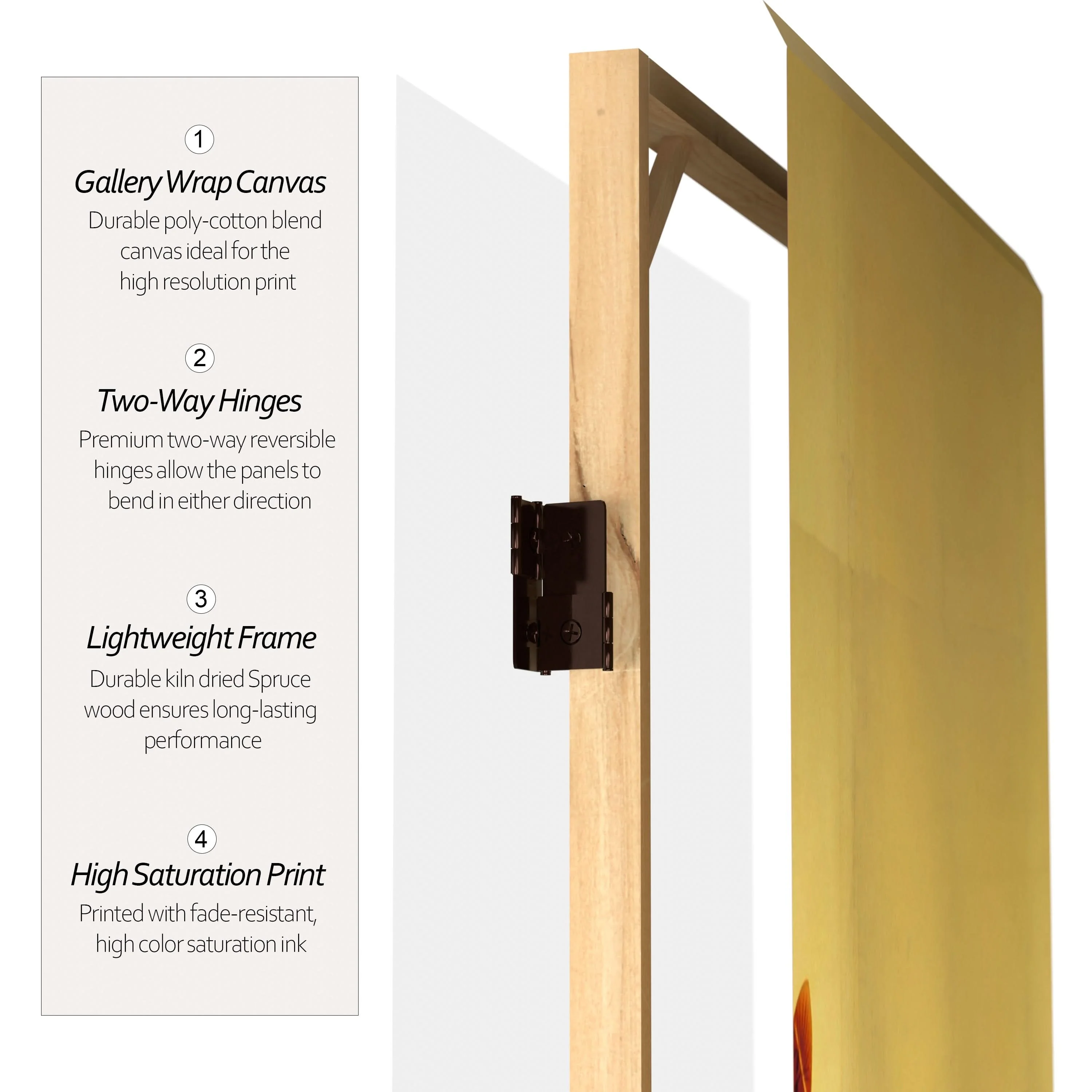 3 ft. Short Double Sided Seven Lucky Fish Canvas Room Divider - Image 3
