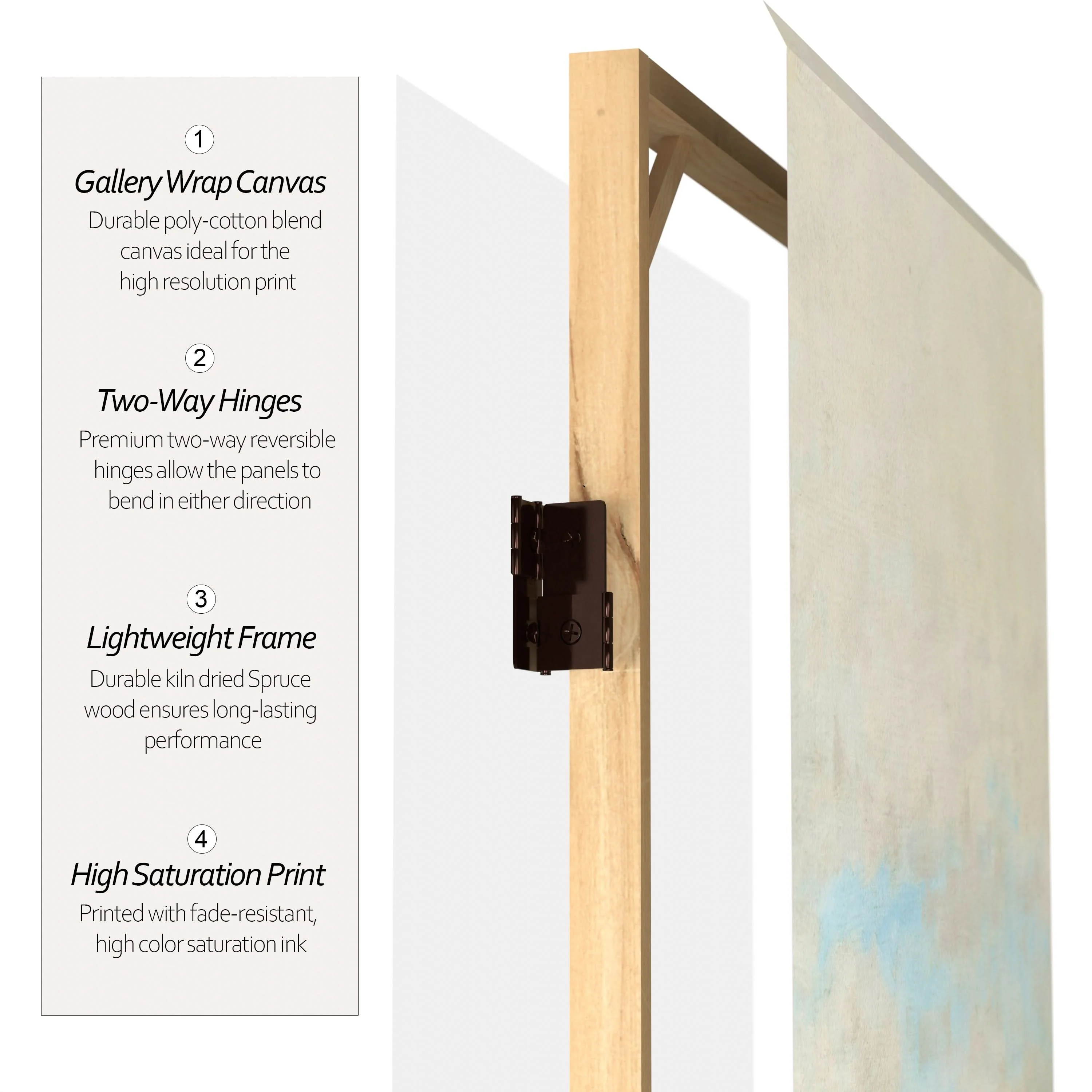 3 ft. Short Double Sided Works of Monet Canvas Folding Screen - Water Lillies/Pathway - Image 4