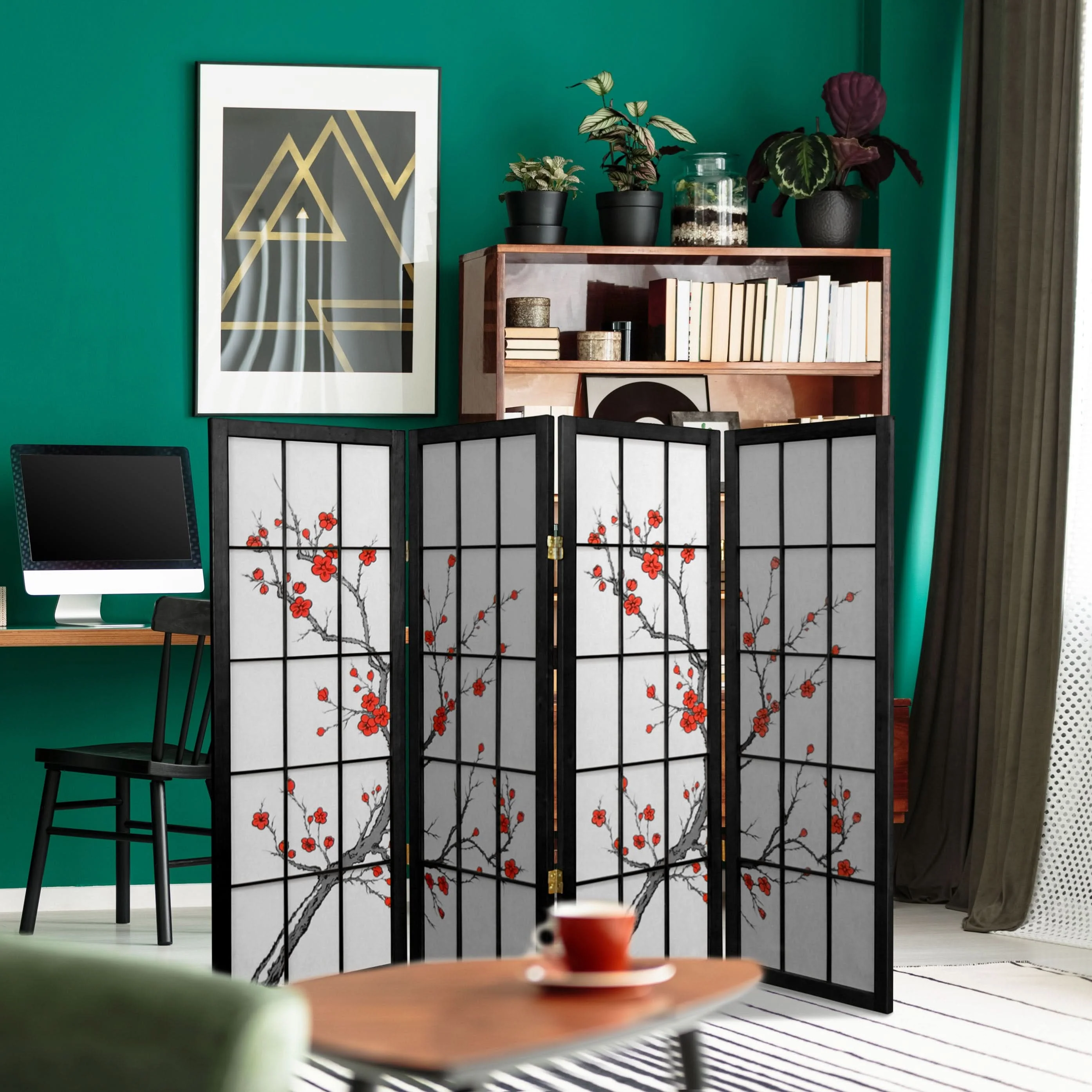 4 ft. Short Cherry Blossom Shoji Screen - Image 3