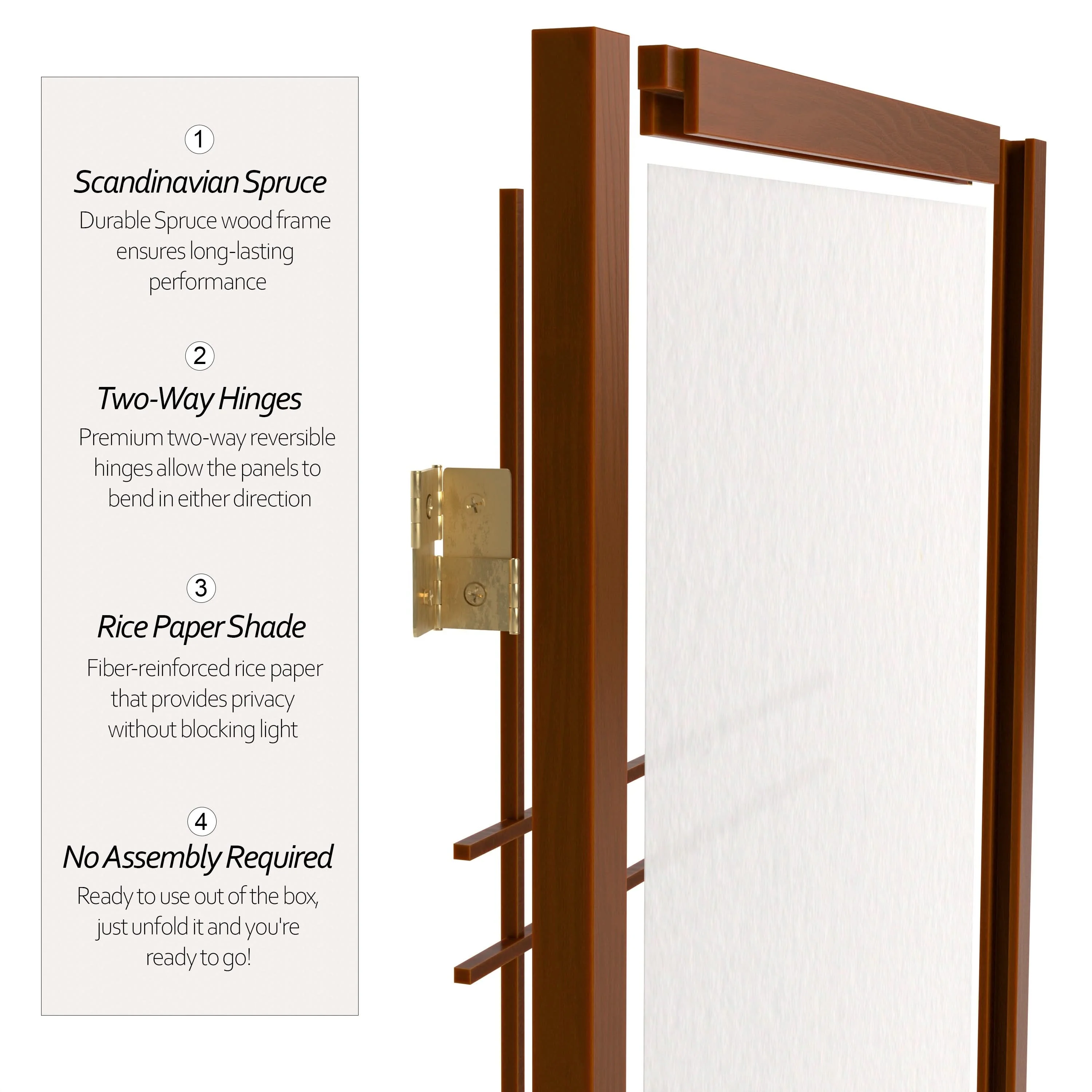 4 ft. Short Double Cross Shoji Screen - Image 77