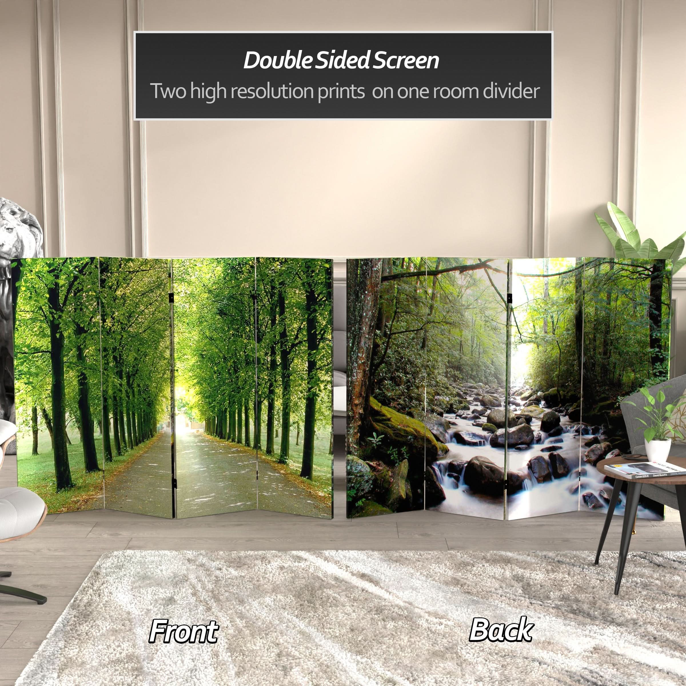 4 ft. Short Double Sided Path of Life Canvas Folding Screen - Image 2