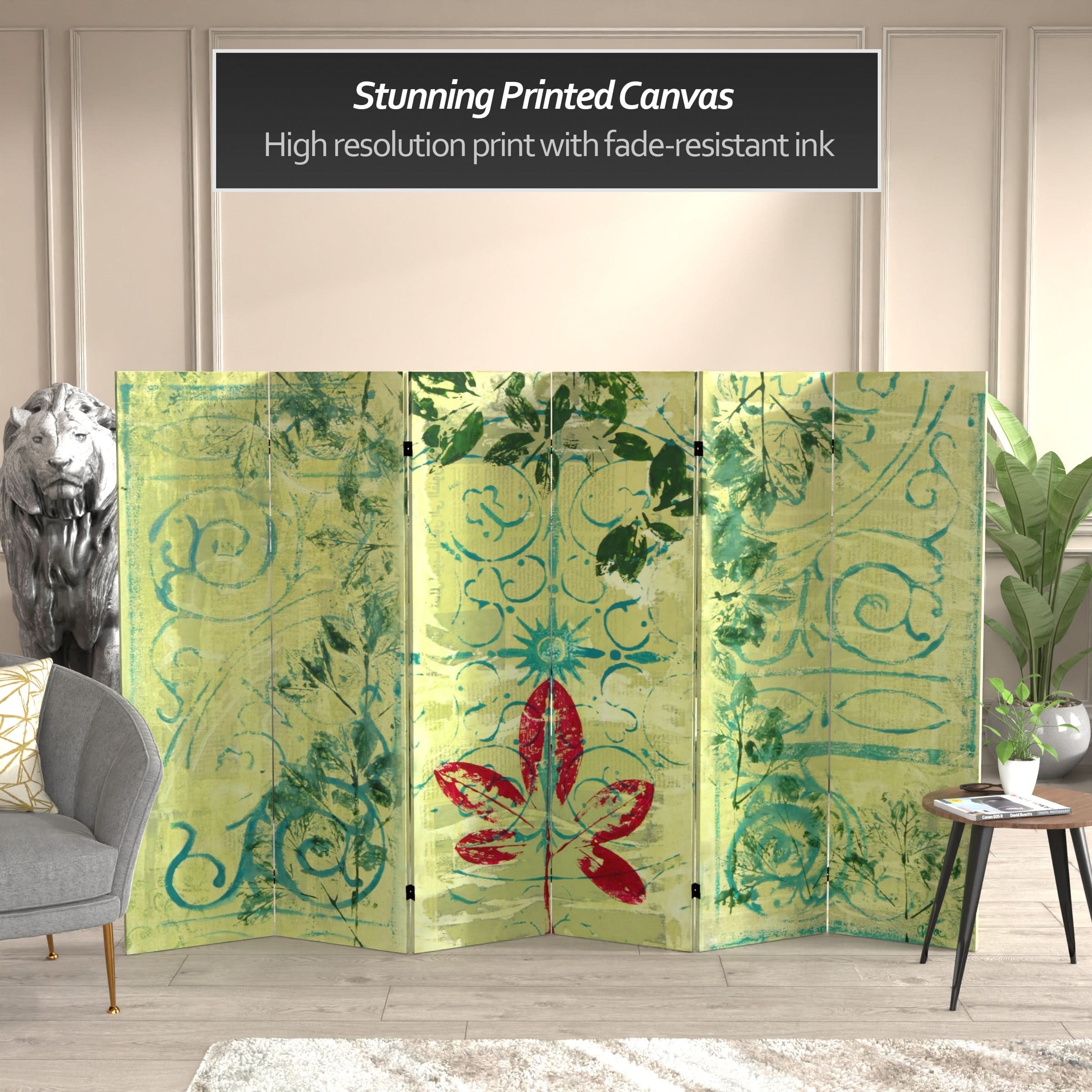 5 1/4 ft. Garden Gate Canvas Room Divider 6 Panel - Image 2