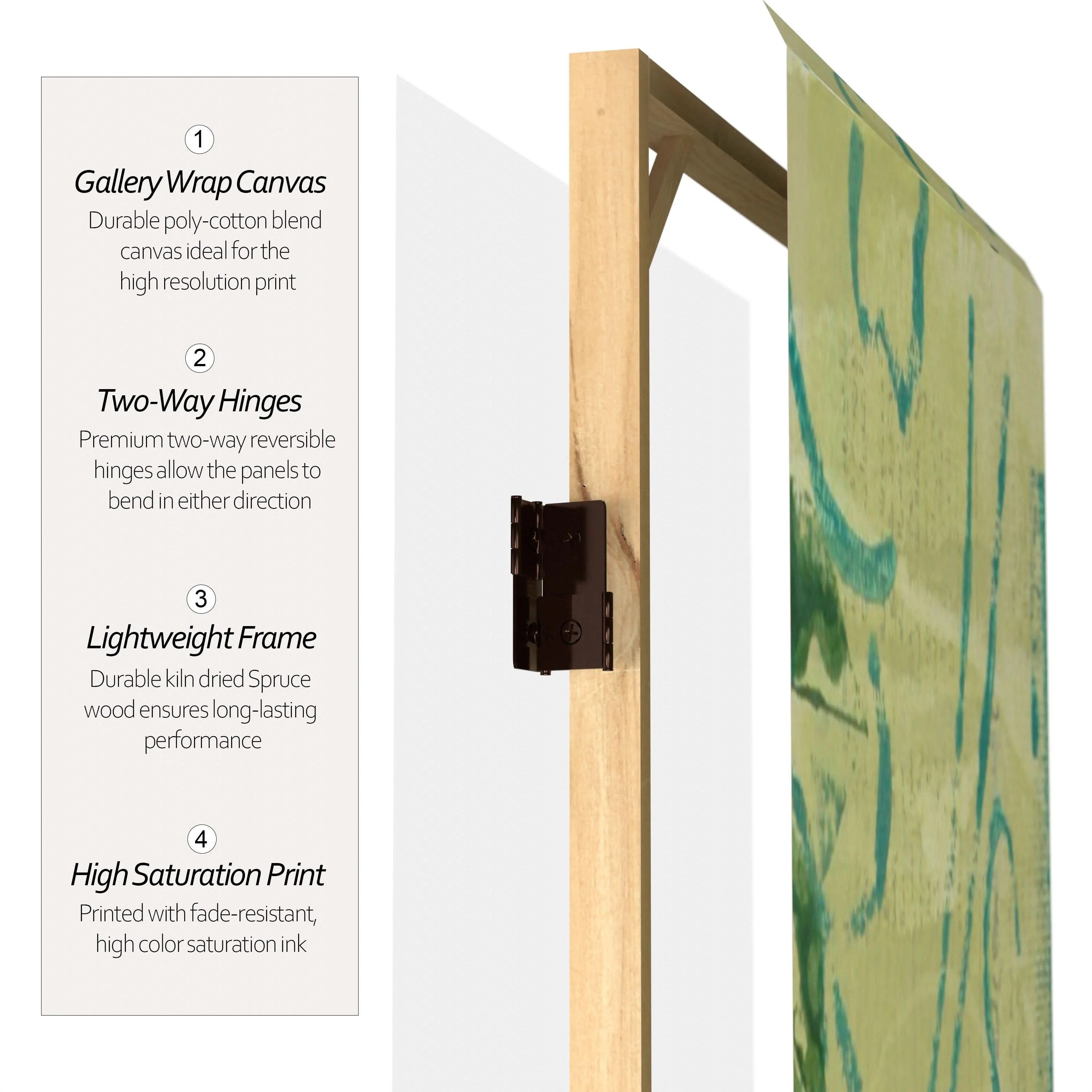 5 1/4 ft. Garden Gate Canvas Room Divider 6 Panel - Image 4