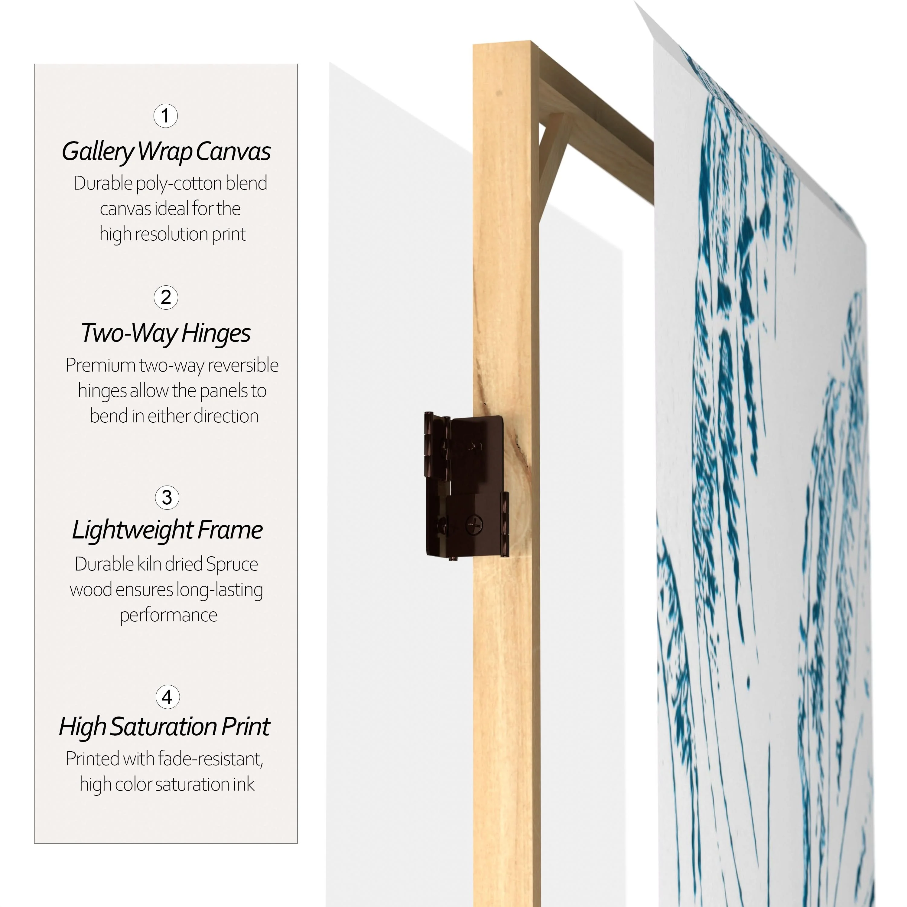 5 1/4 ft. Spring Morning Canvas Room Divider 6 Panel - Image 4