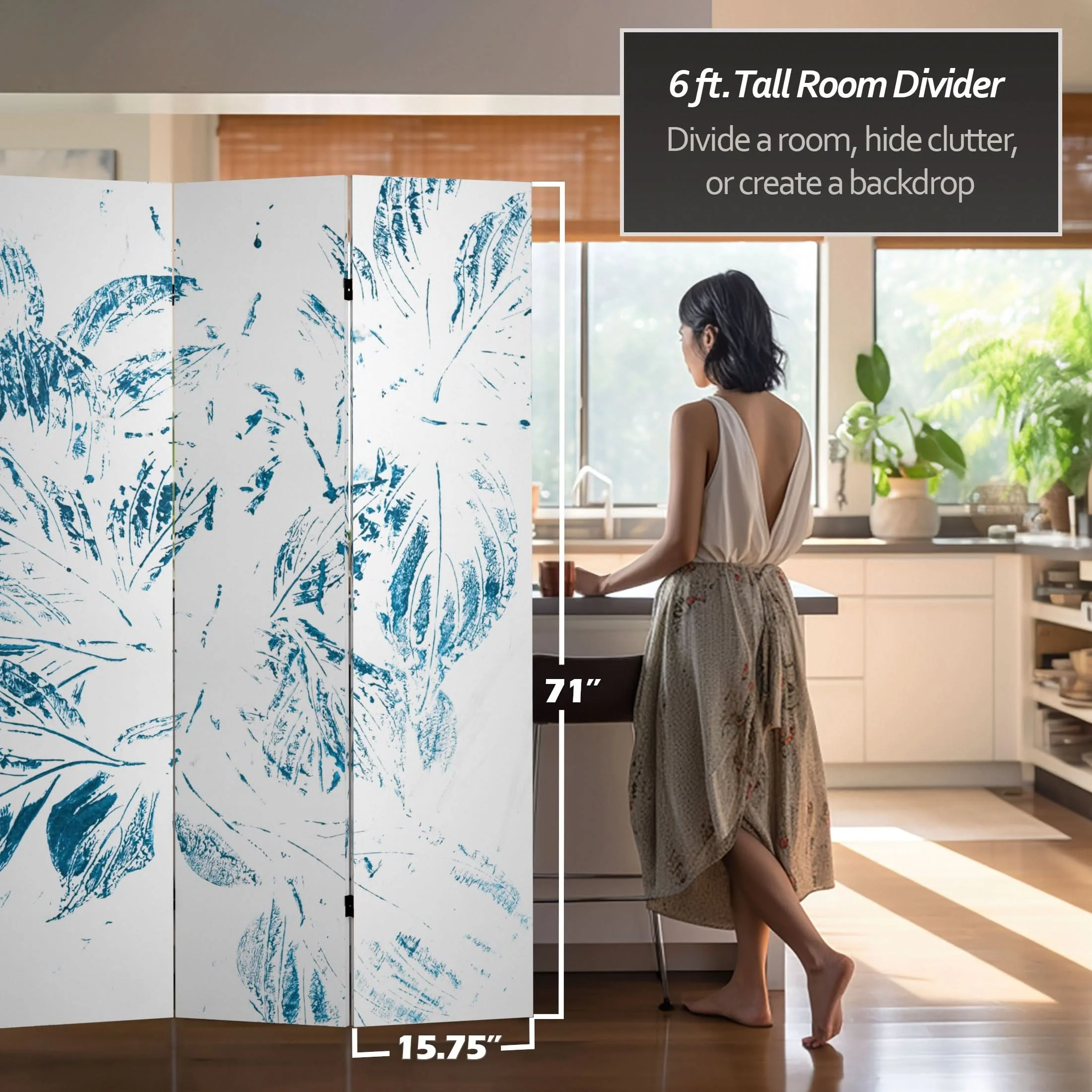 5 1/4 ft. Spring Morning Canvas Room Divider 6 Panel - Image 5