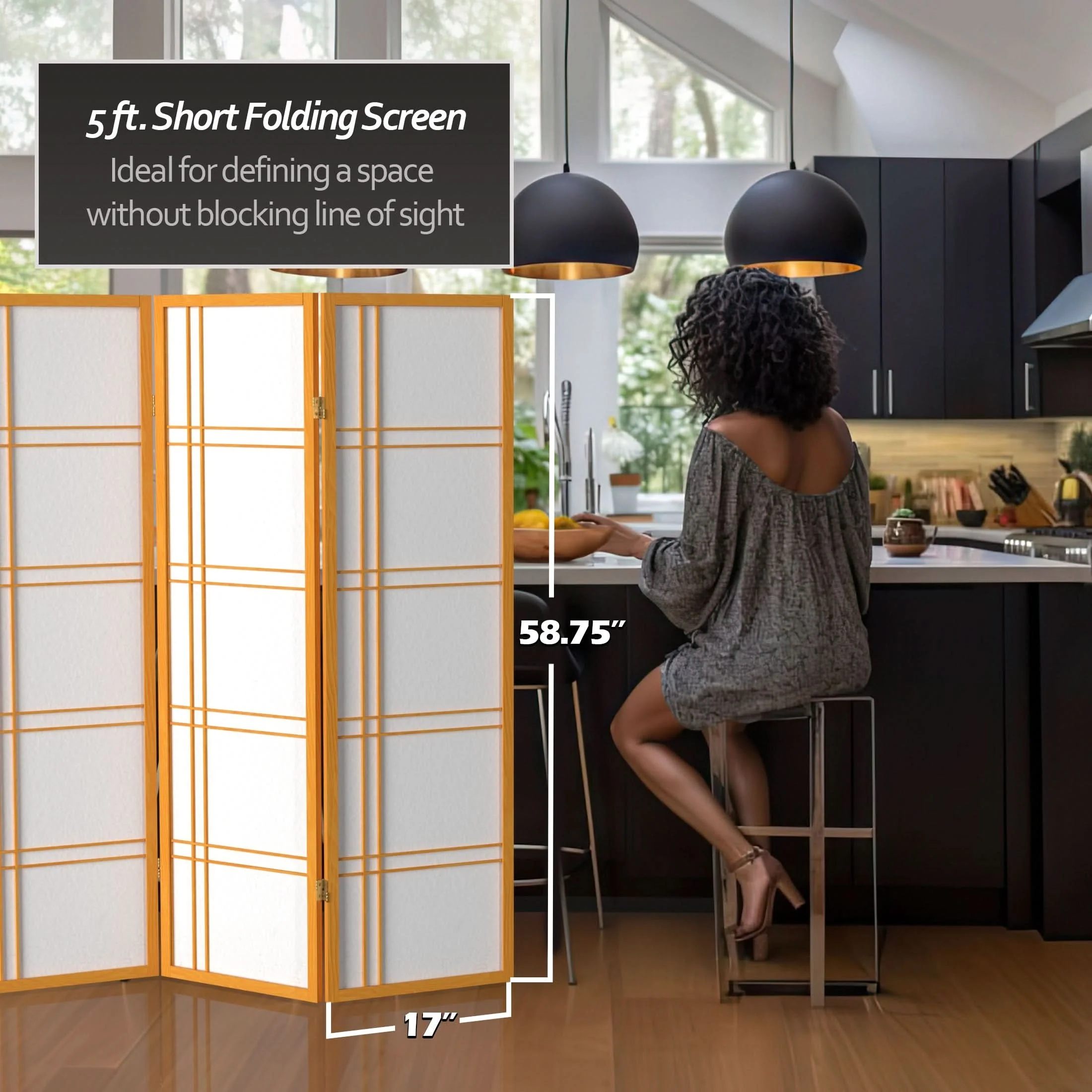 5 ft. Tall Double Cross Shoji Screen - Image 101