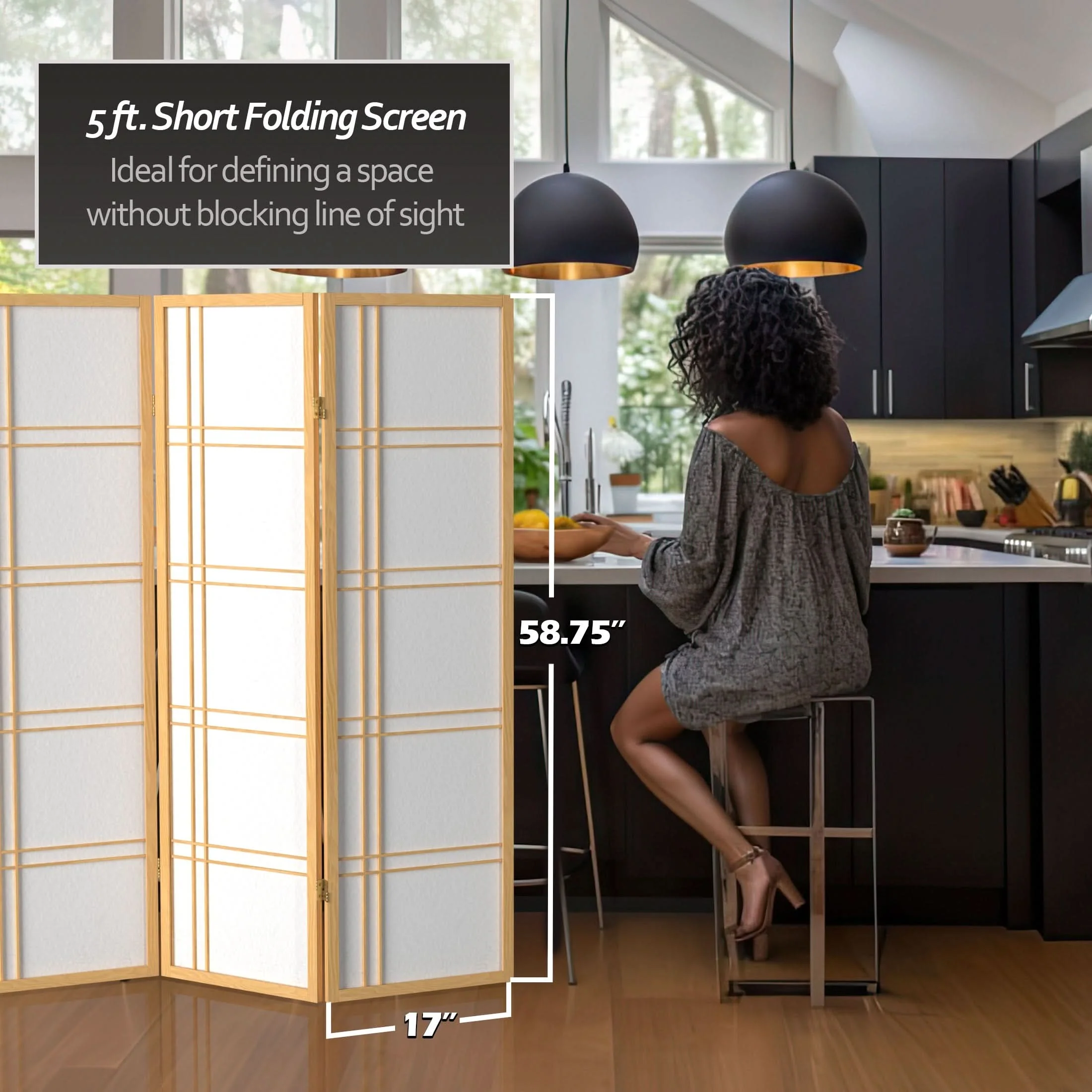 5 ft. Tall Double Cross Shoji Screen - Image 108