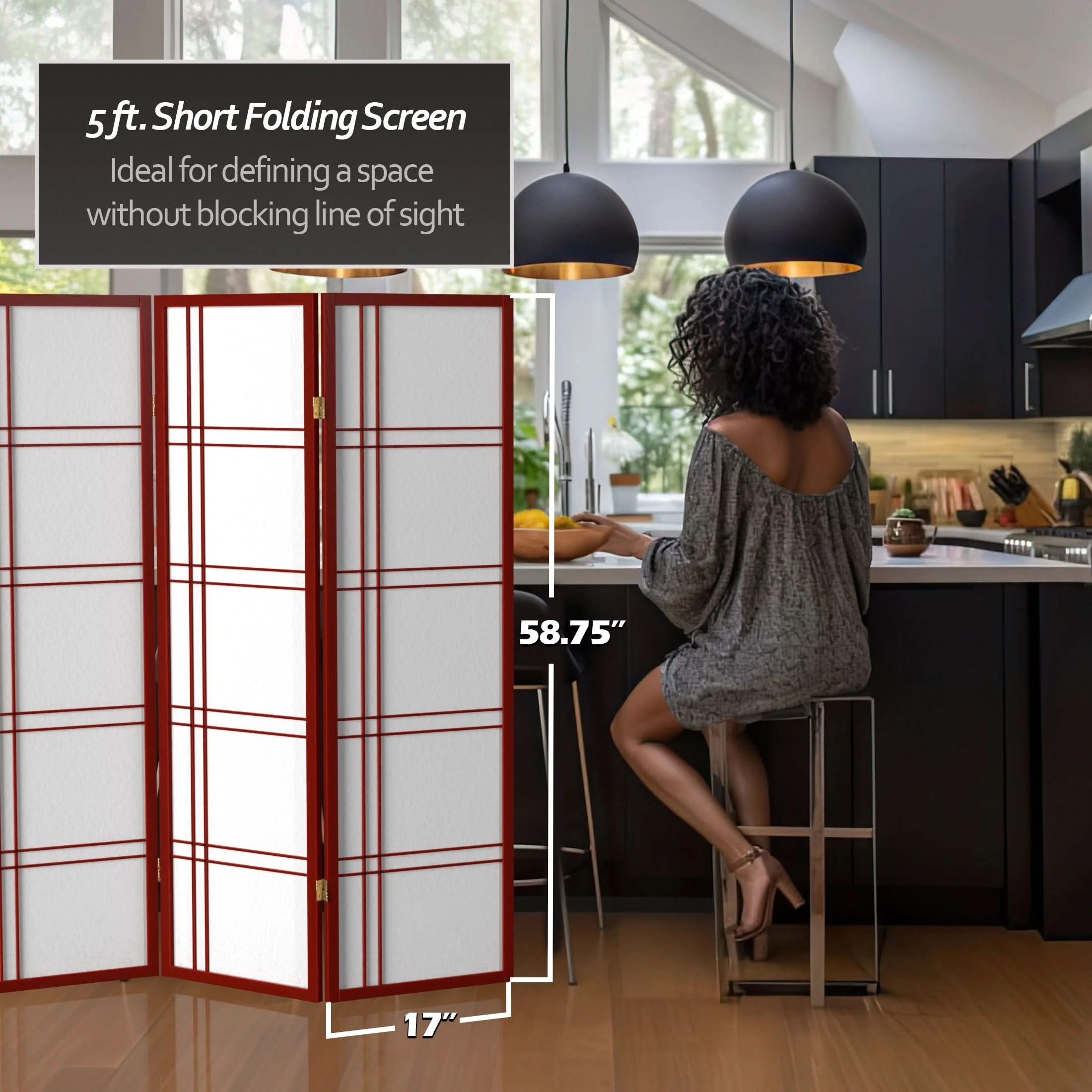 5 ft. Tall Double Cross Shoji Screen - Image 111