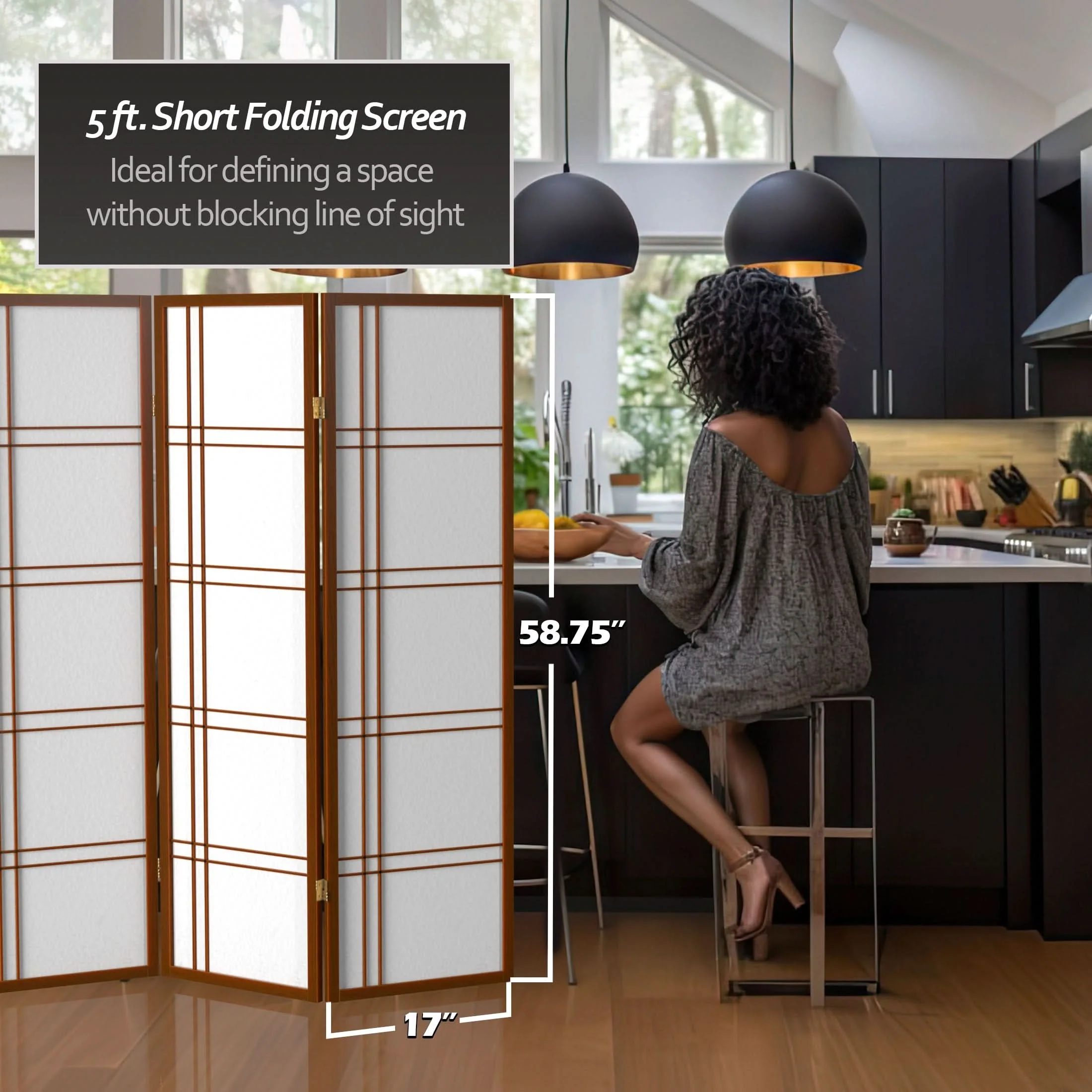 5 ft. Tall Double Cross Shoji Screen - Image 113