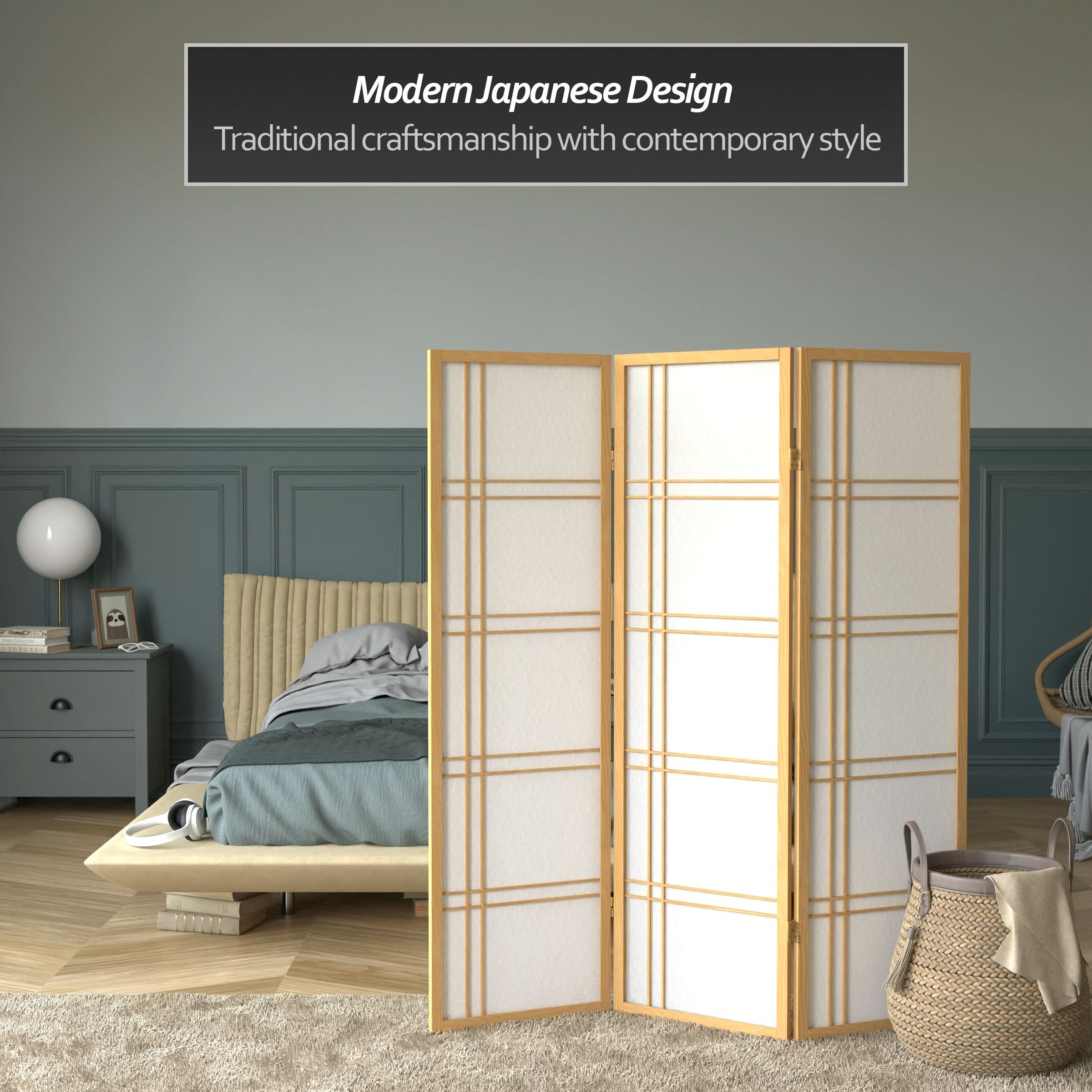5 ft. Tall Double Cross Shoji Screen - Image 33