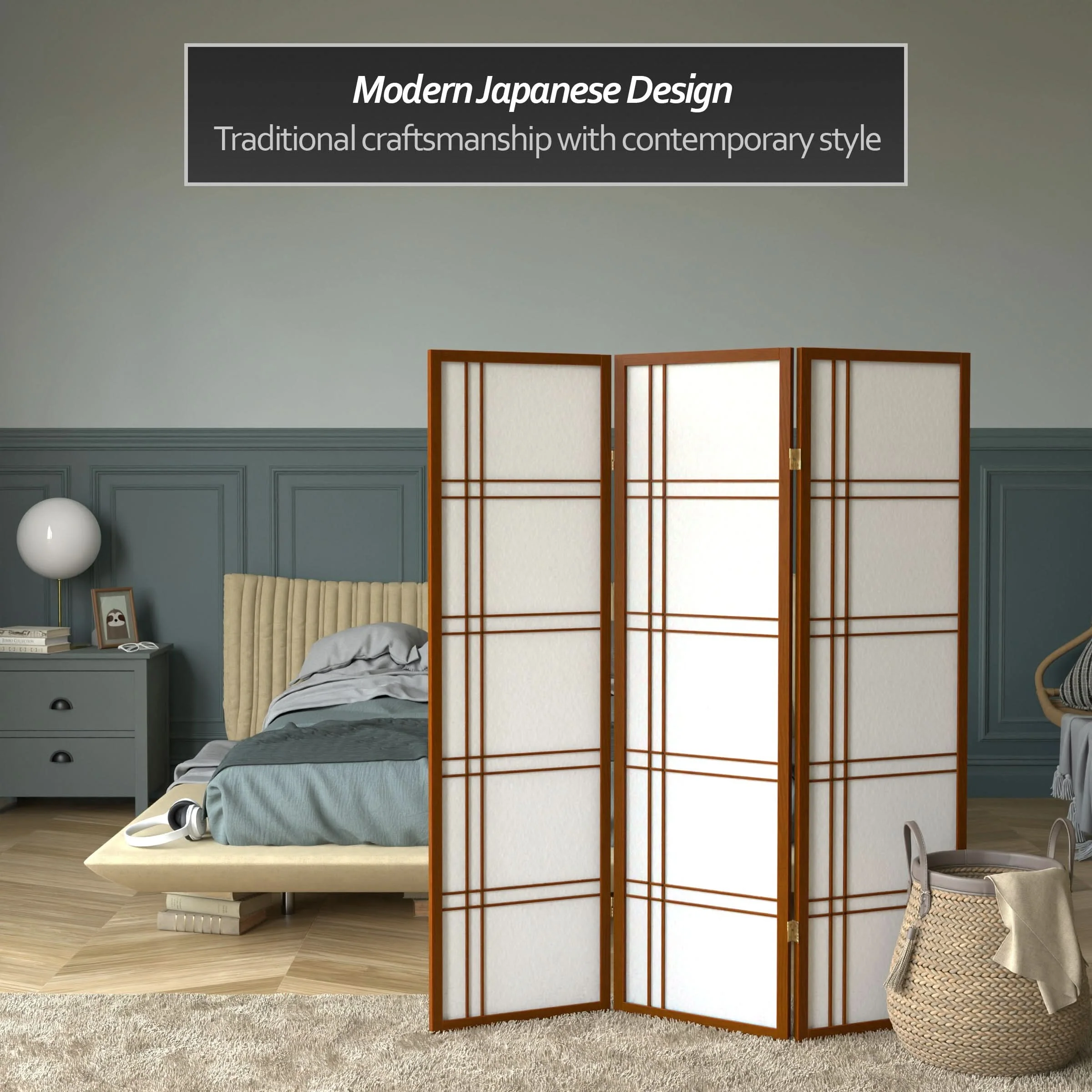 5 ft. Tall Double Cross Shoji Screen - Image 41