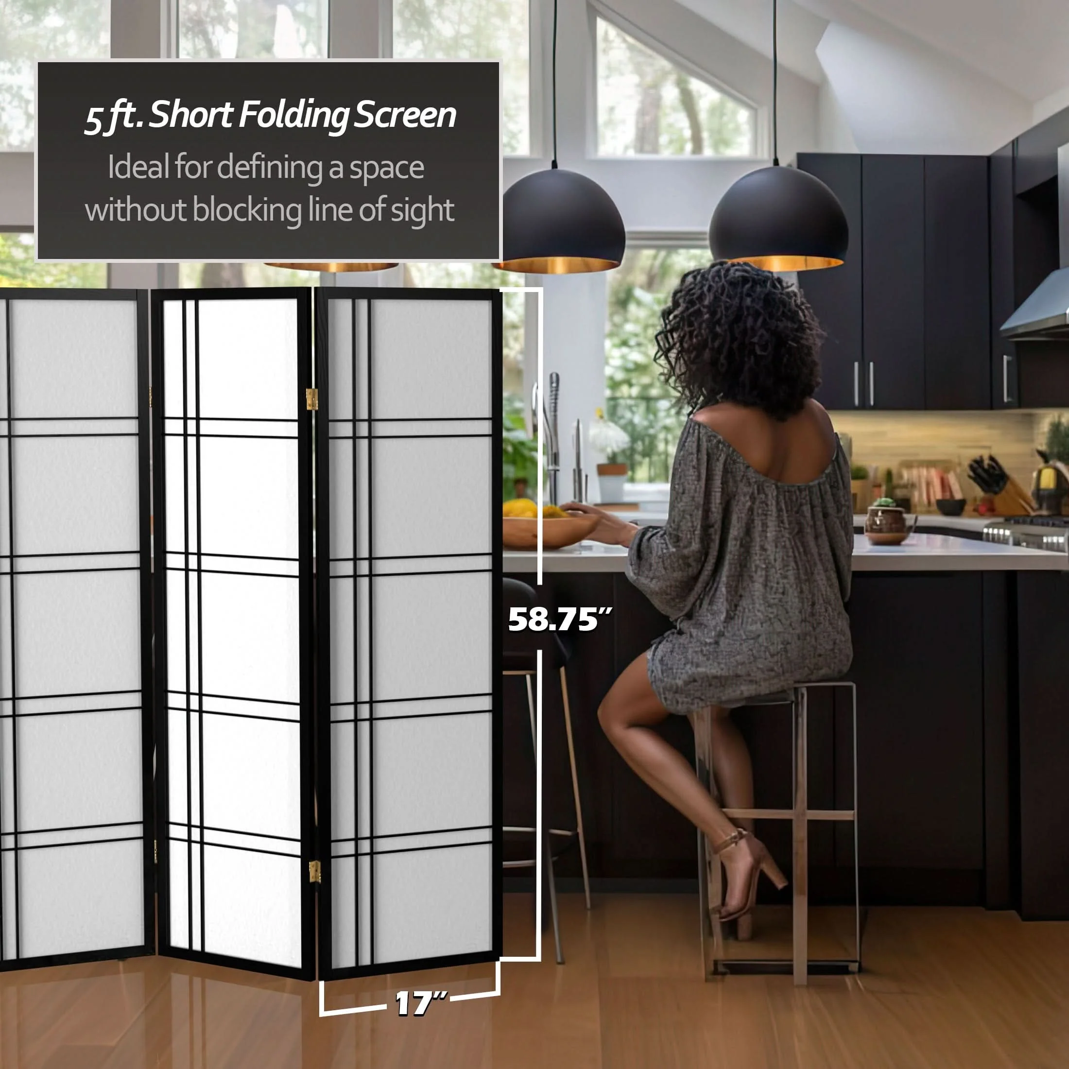 5 ft. Tall Double Cross Shoji Screen - Image 98