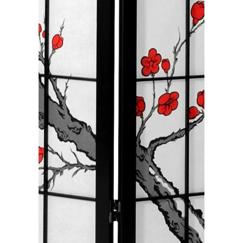 6 ft. Tall Cherry Blossom Shoji Screen 3 Panel - Image 4