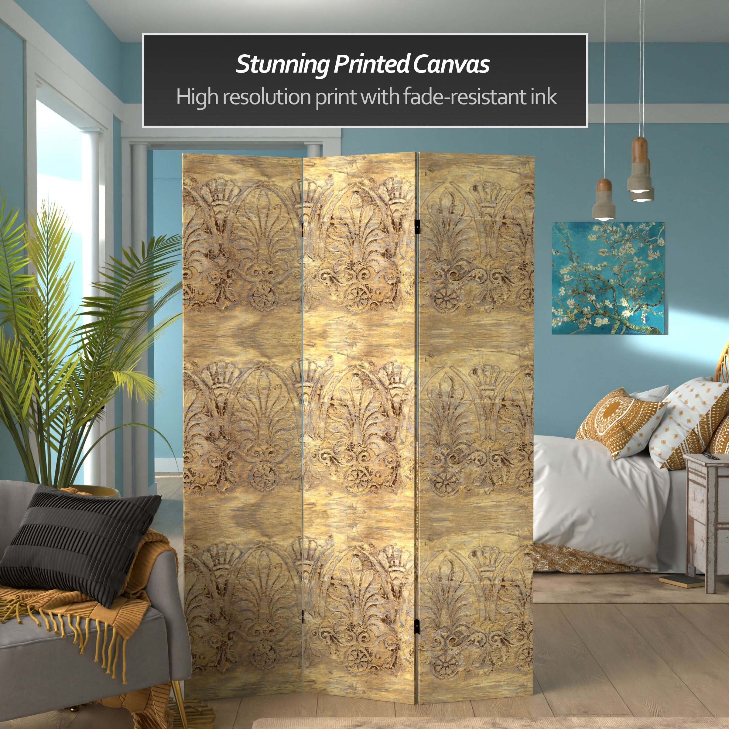 6 ft. Tall Baroque Flourish Canvas Room Divider - Image 2