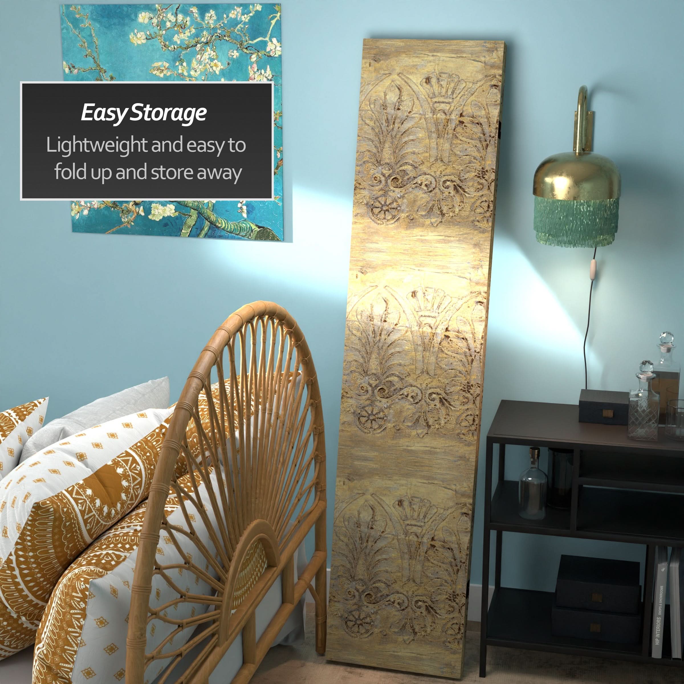 6 ft. Tall Baroque Flourish Canvas Room Divider - Image 3