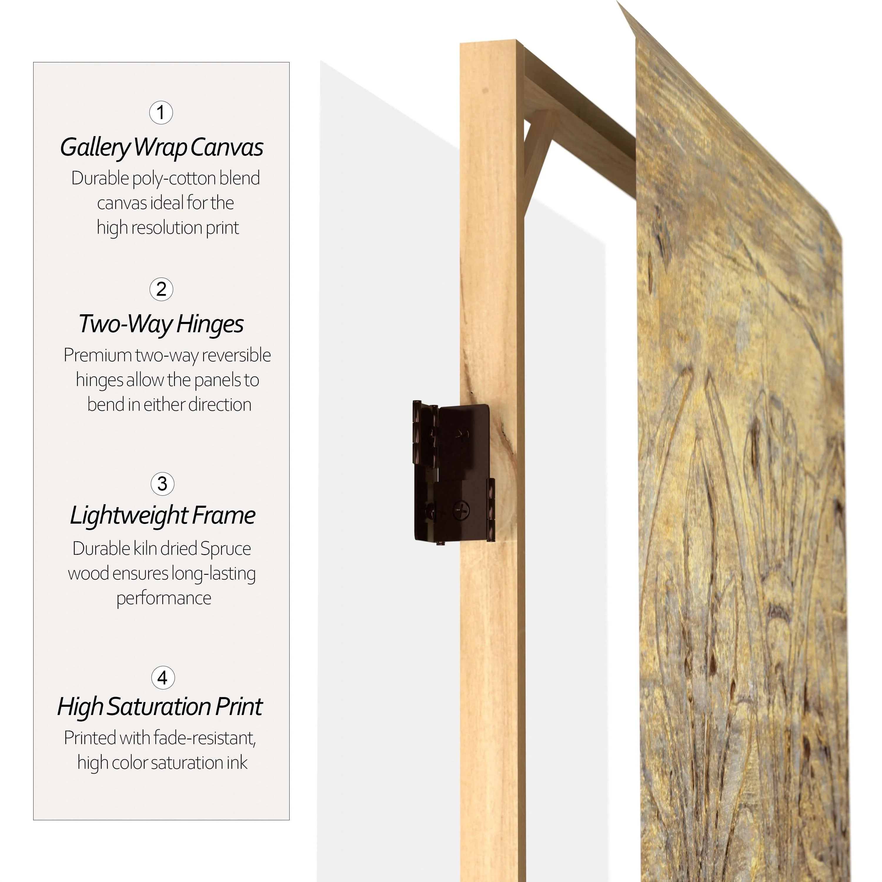 6 ft. Tall Baroque Flourish Canvas Room Divider - Image 4