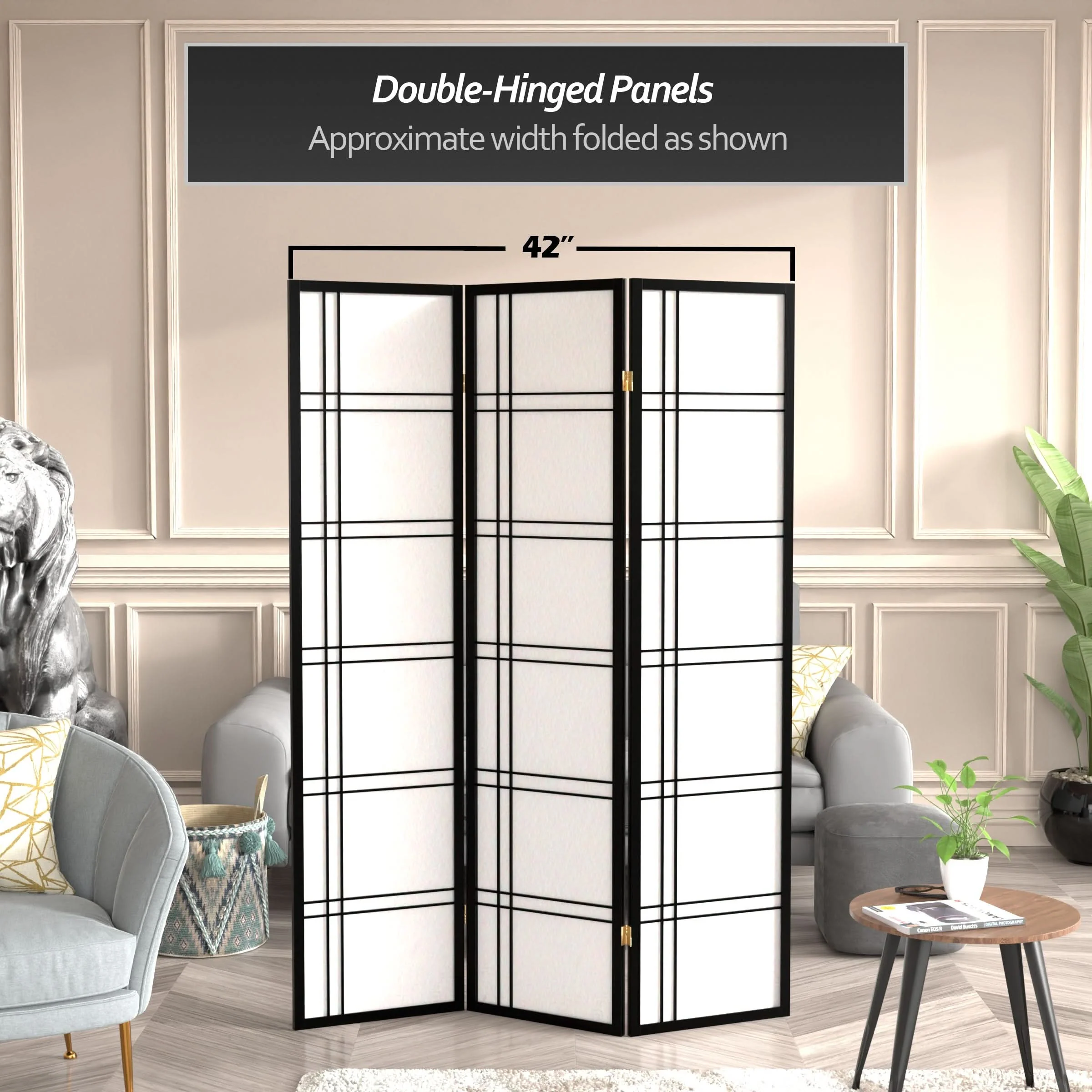 6 ft. Tall Double Cross Shoji Screen - Image 169
