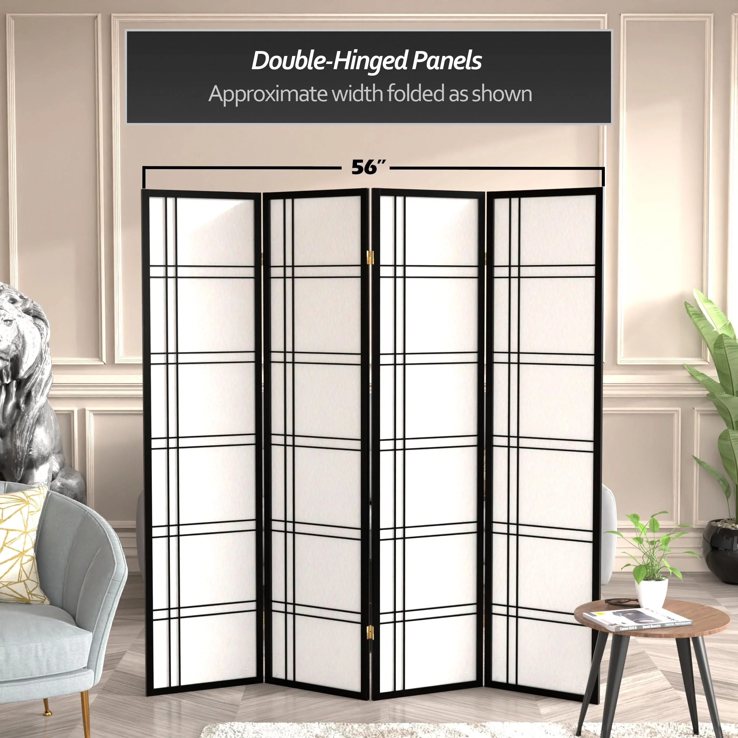 6 ft. Tall Double Cross Shoji Screen - Image 170