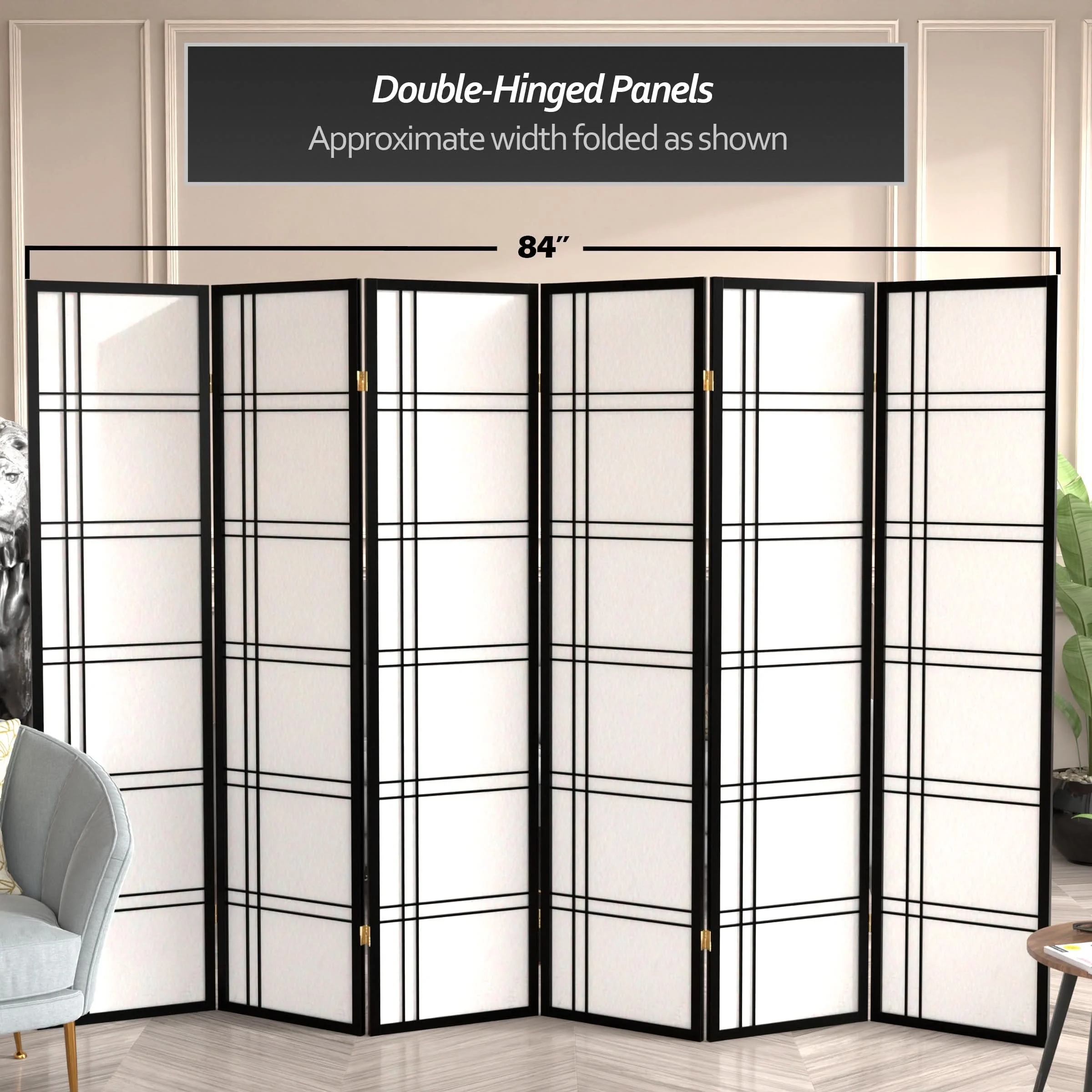 6 ft. Tall Double Cross Shoji Screen - Image 172