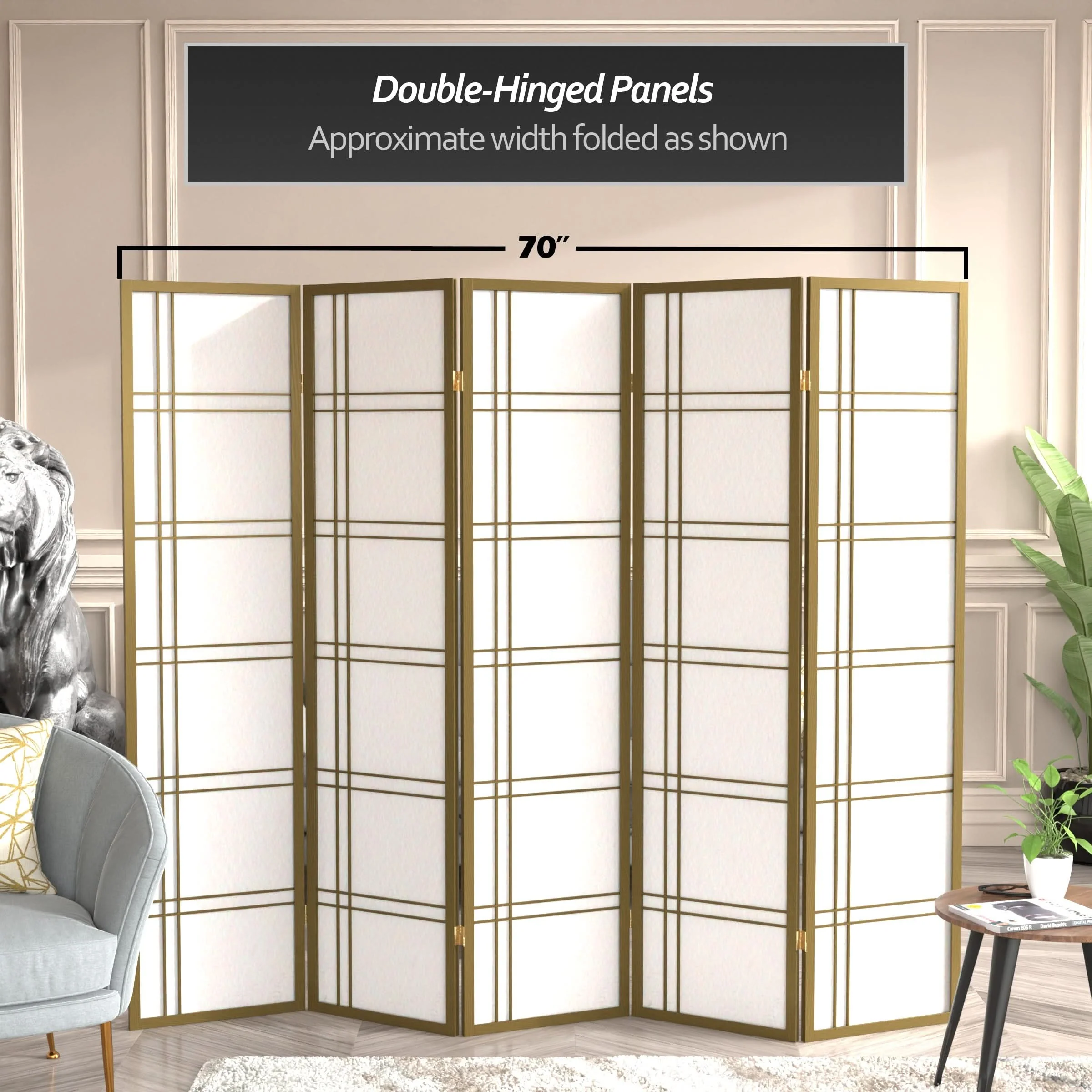 6 ft. Tall Double Cross Shoji Screen - Image 176