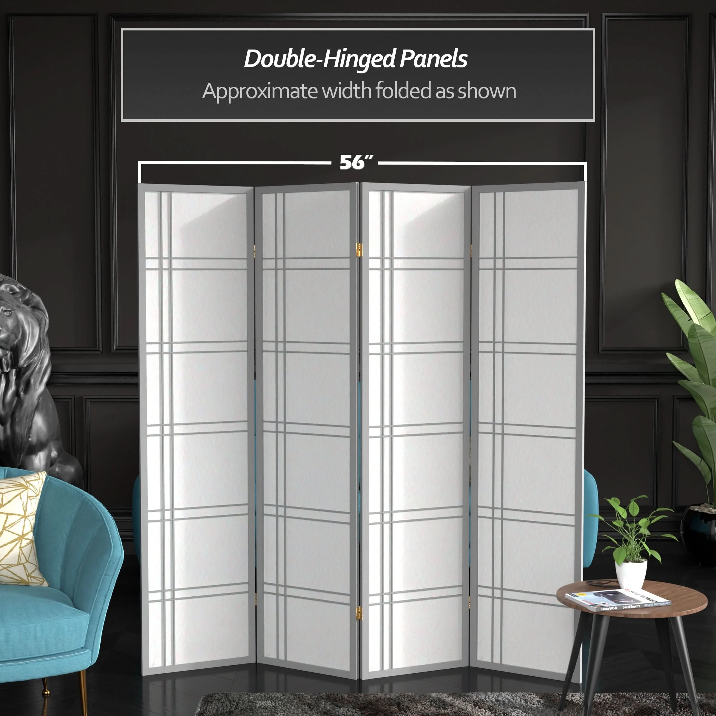 6 ft. Tall Double Cross Shoji Screen - Image 179