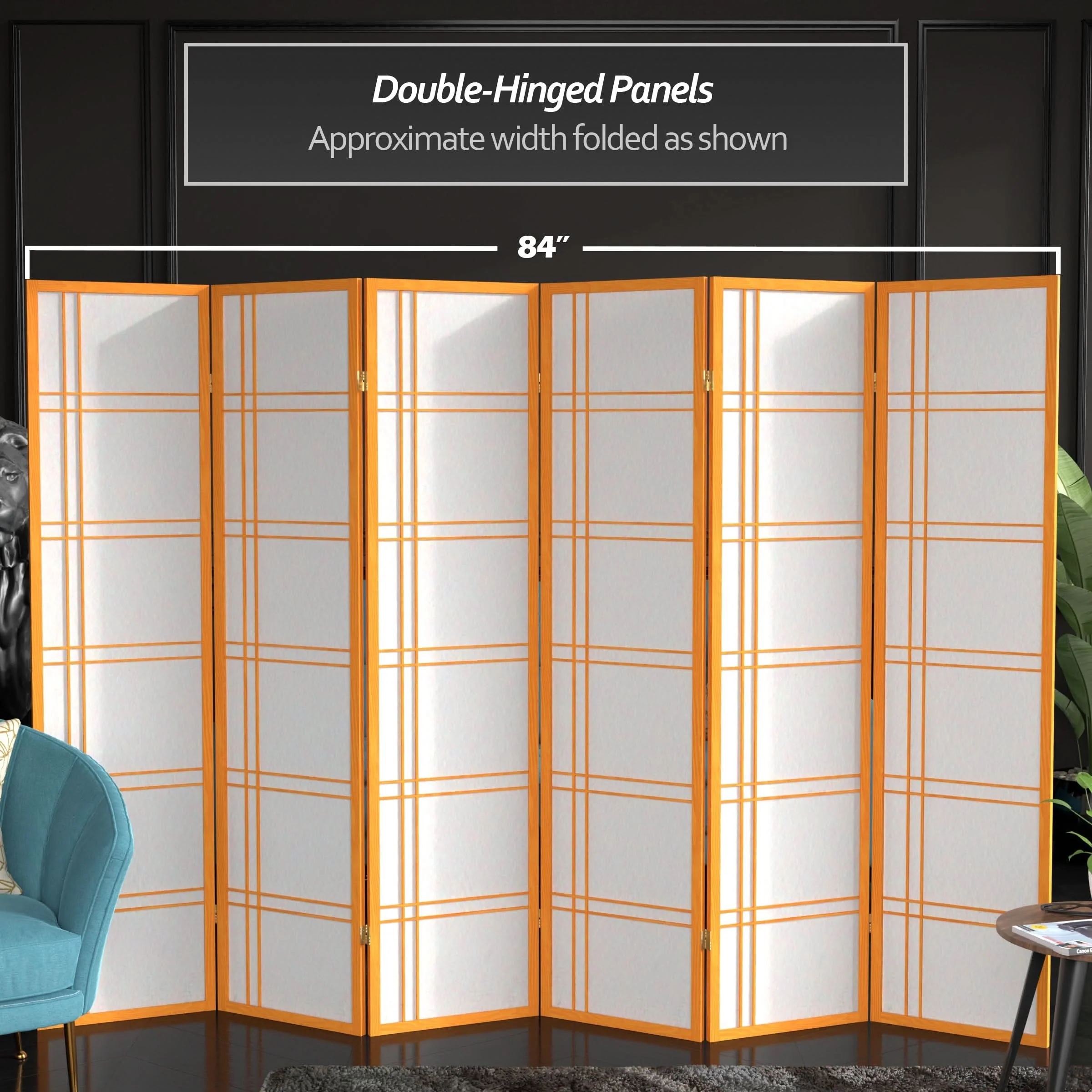 6 ft. Tall Double Cross Shoji Screen - Image 185
