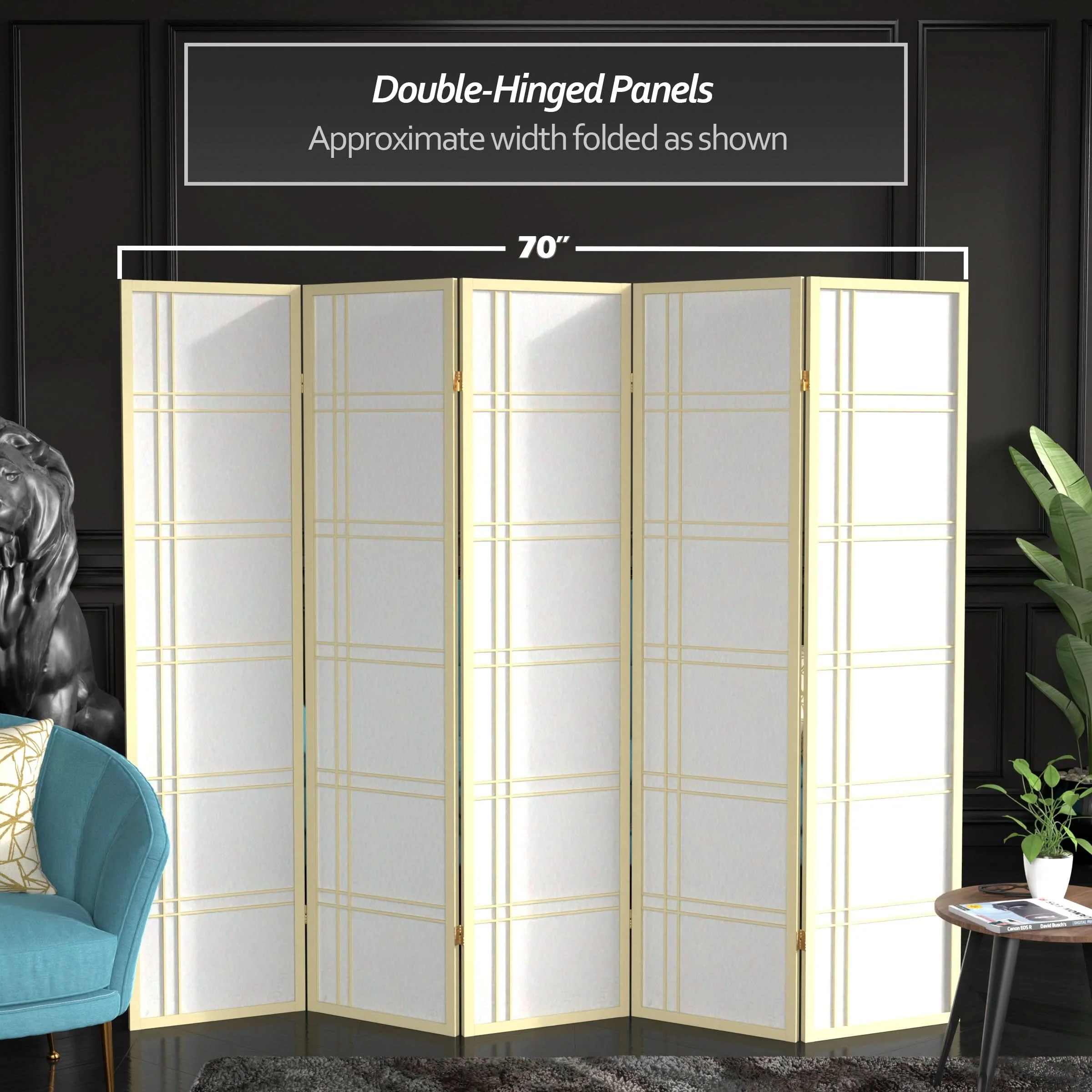 6 ft. Tall Double Cross Shoji Screen - Image 189