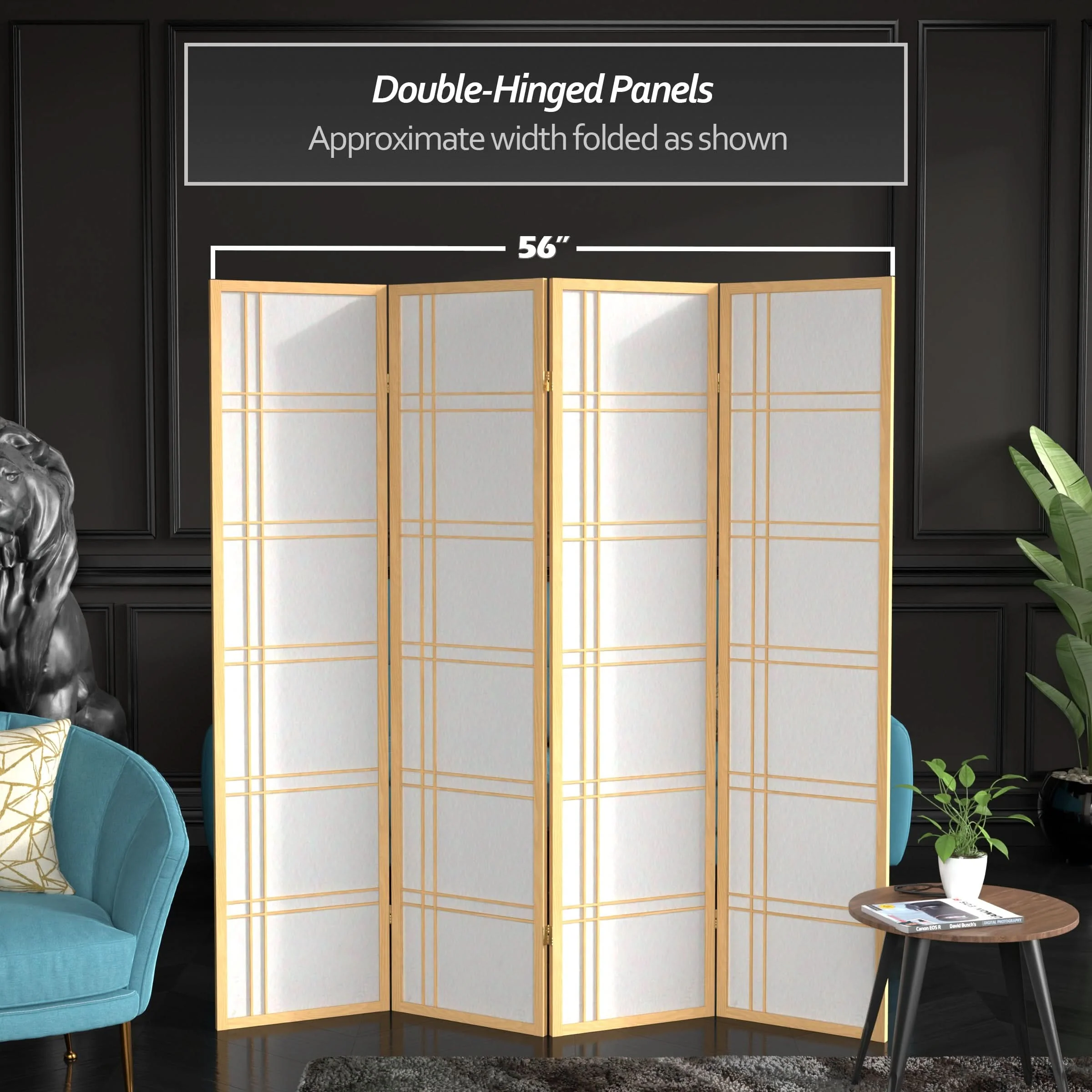 6 ft. Tall Double Cross Shoji Screen - Image 192