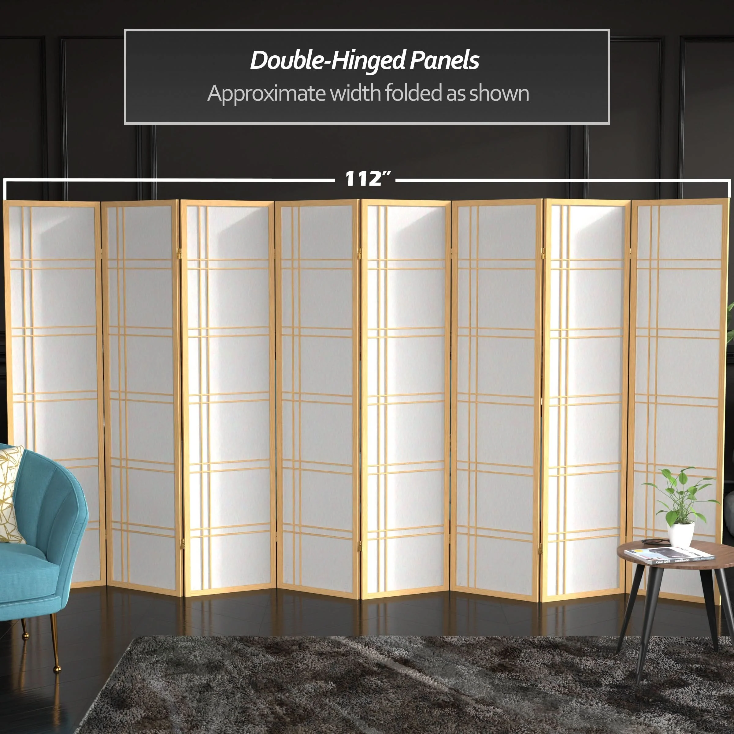 6 ft. Tall Double Cross Shoji Screen - Image 195