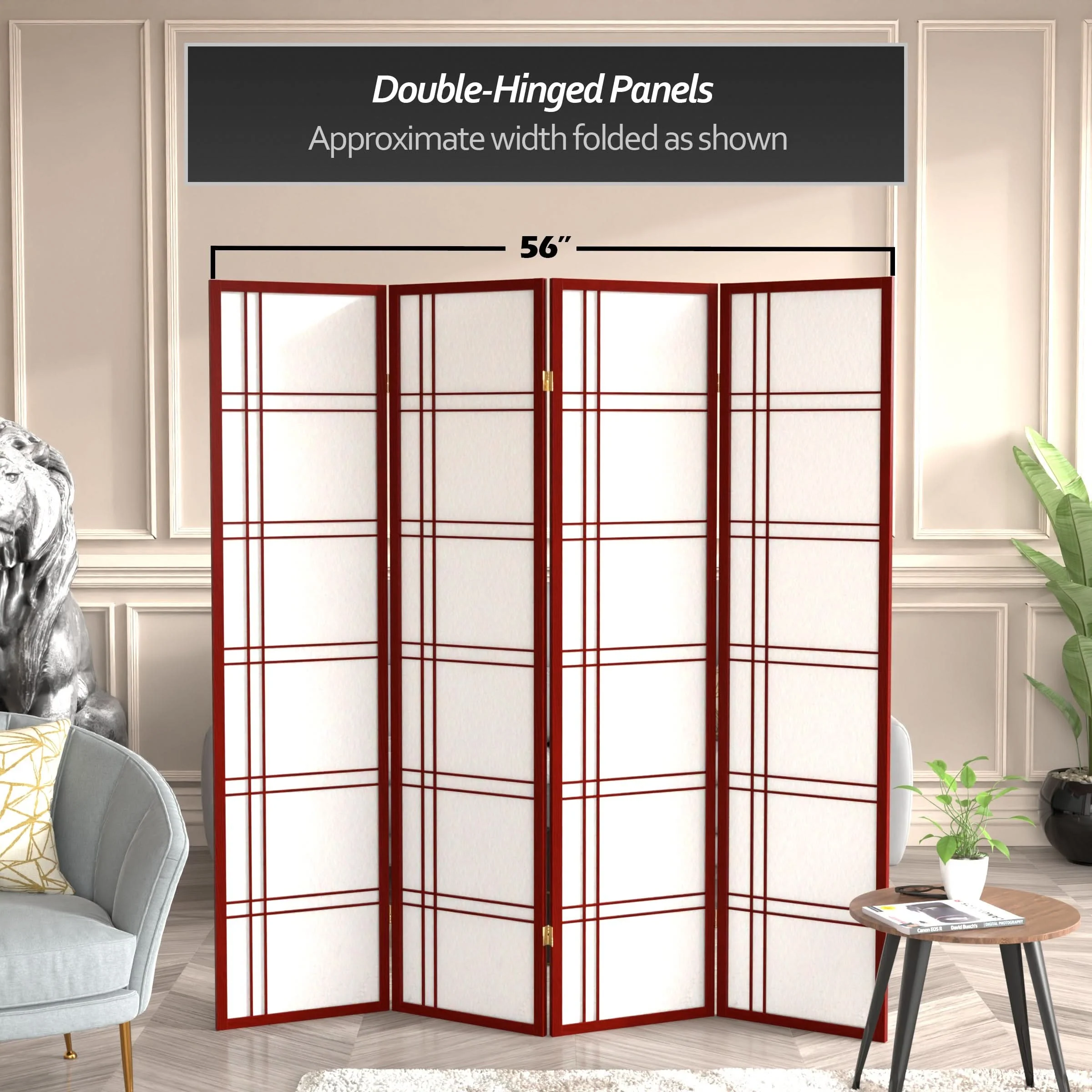 6 ft. Tall Double Cross Shoji Screen - Image 197