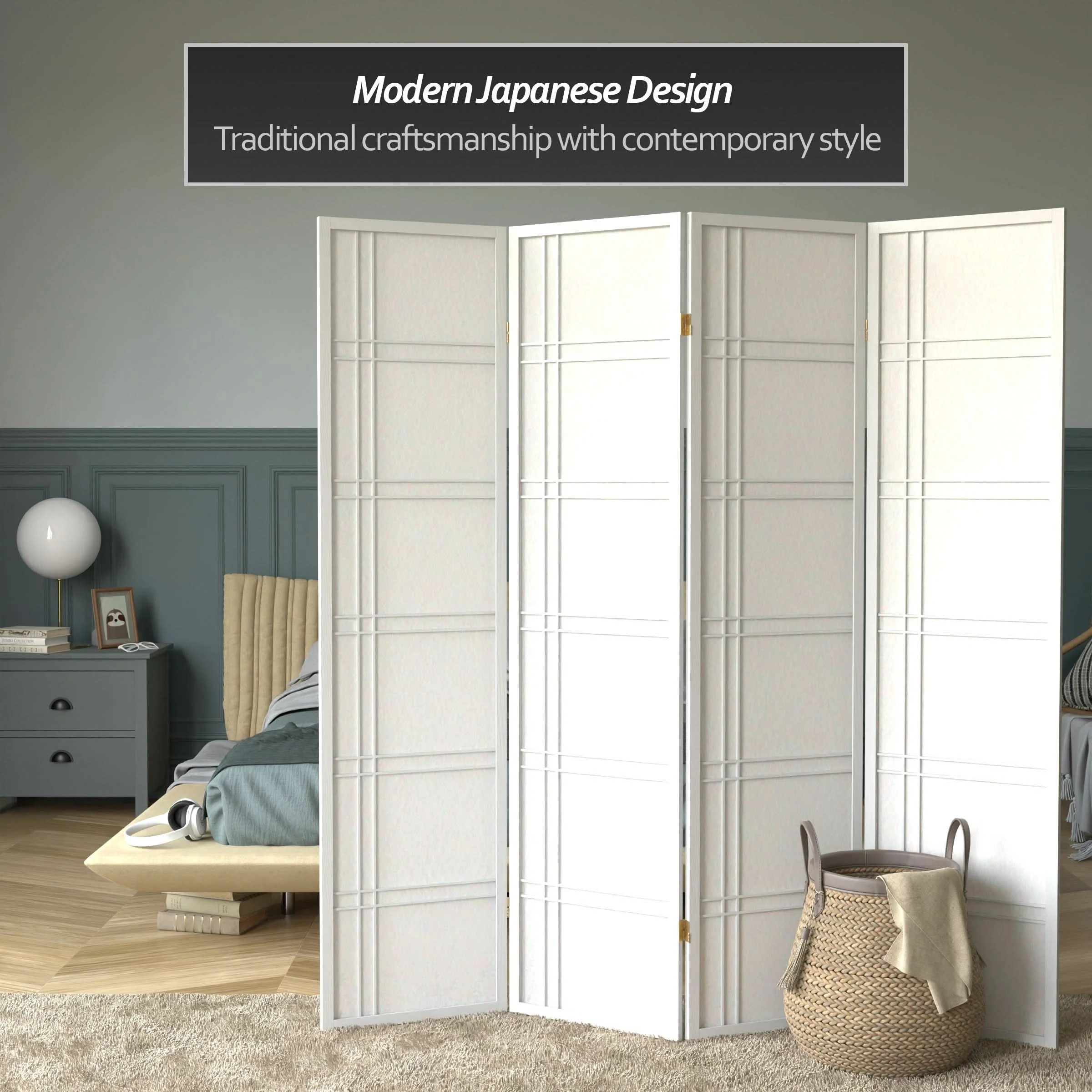 6 ft. Tall Double Cross Shoji Screen - Image 81