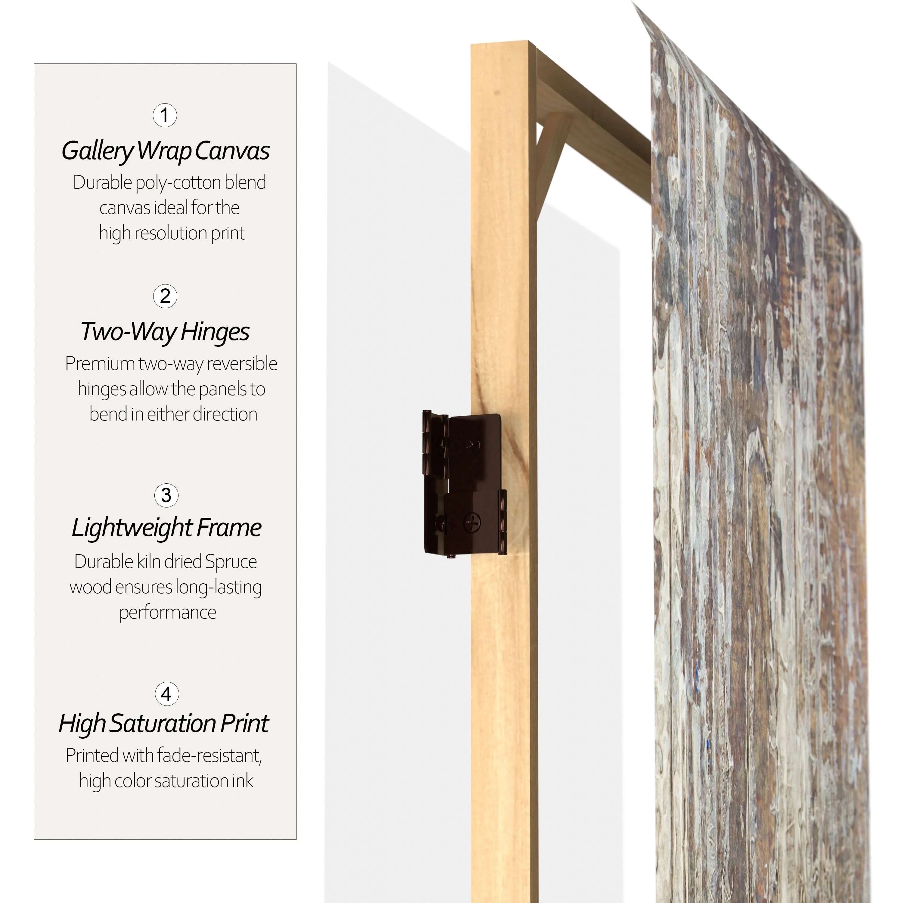 6 ft. Tall Double Sided Aspen Rain Canvas Room Divider - Image 4