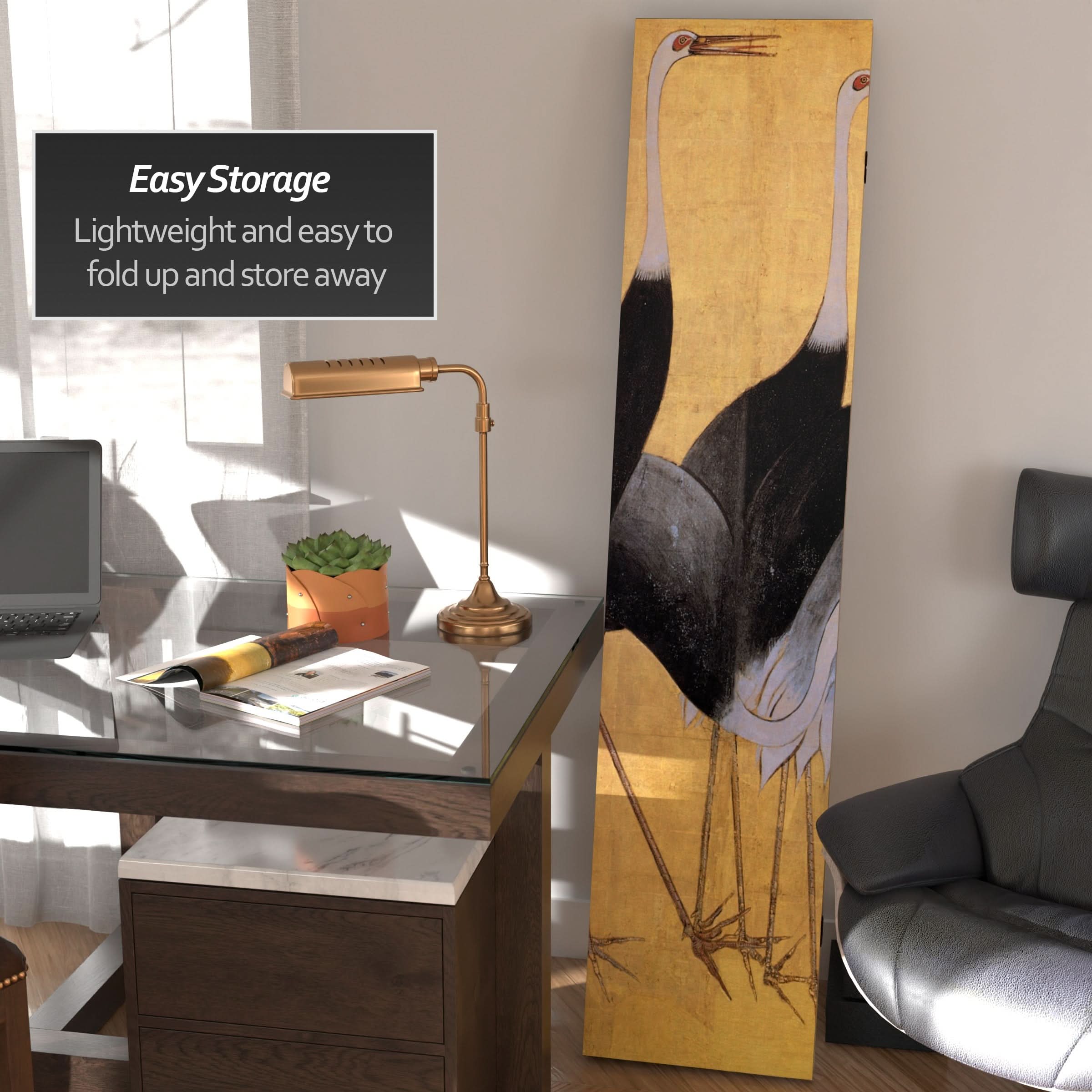 6 ft. Tall Double Sided Cranes Room Divider - Image 3