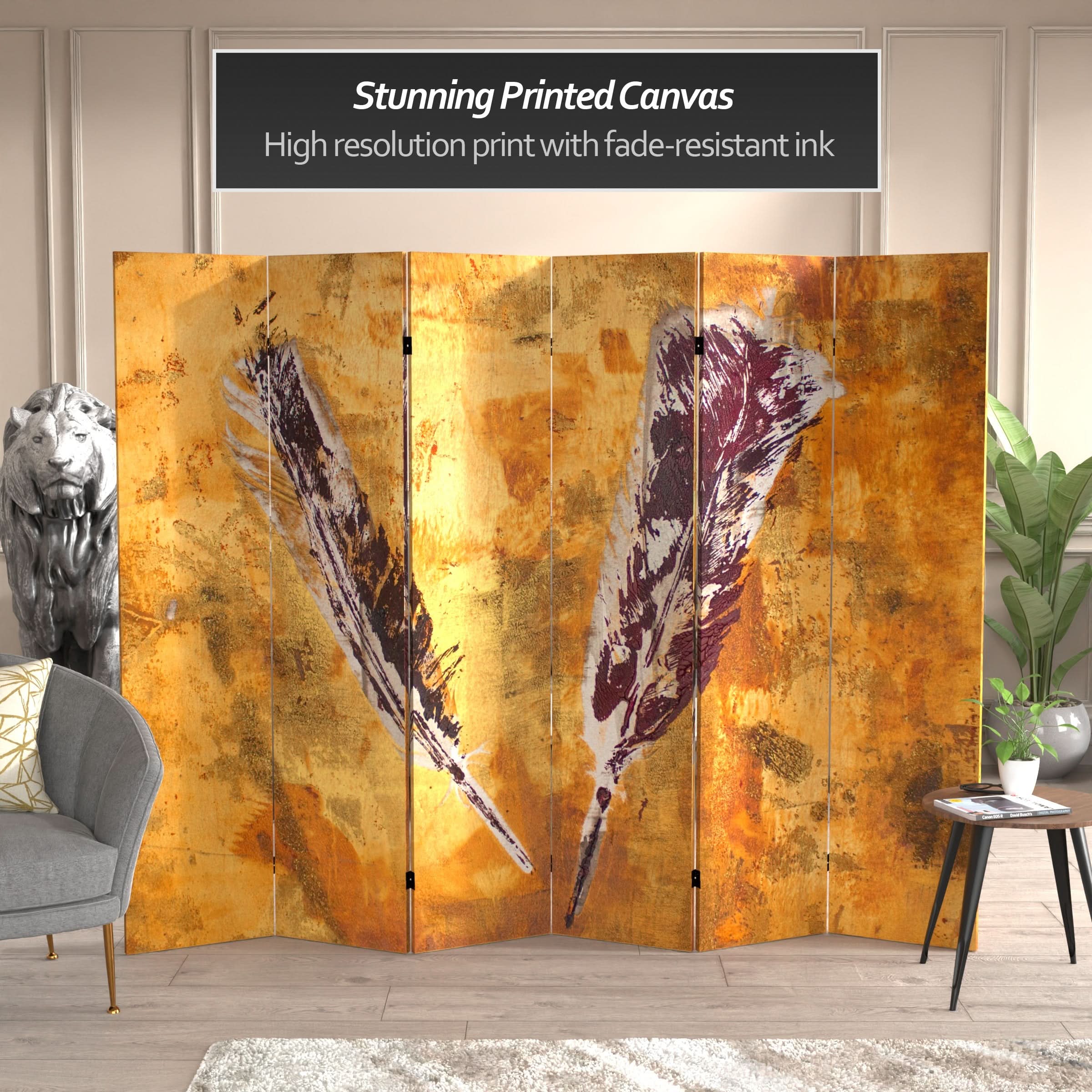 6 ft. Tall Double Sided Flight Canvas Room Divider - Image 2