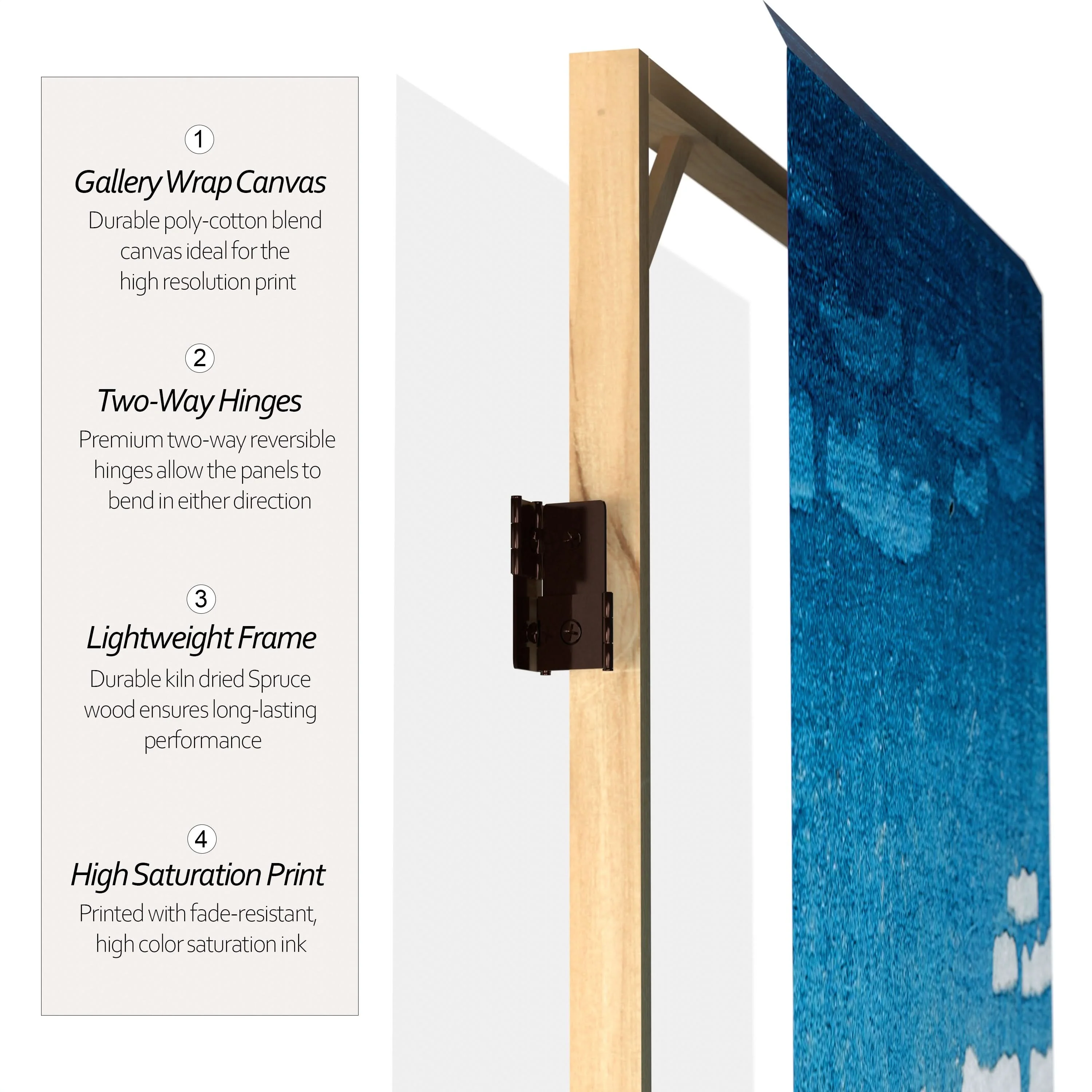 6 ft. Tall Double Sided Hokusai Room Divider - Great Wave/Red Fuji - Image 5