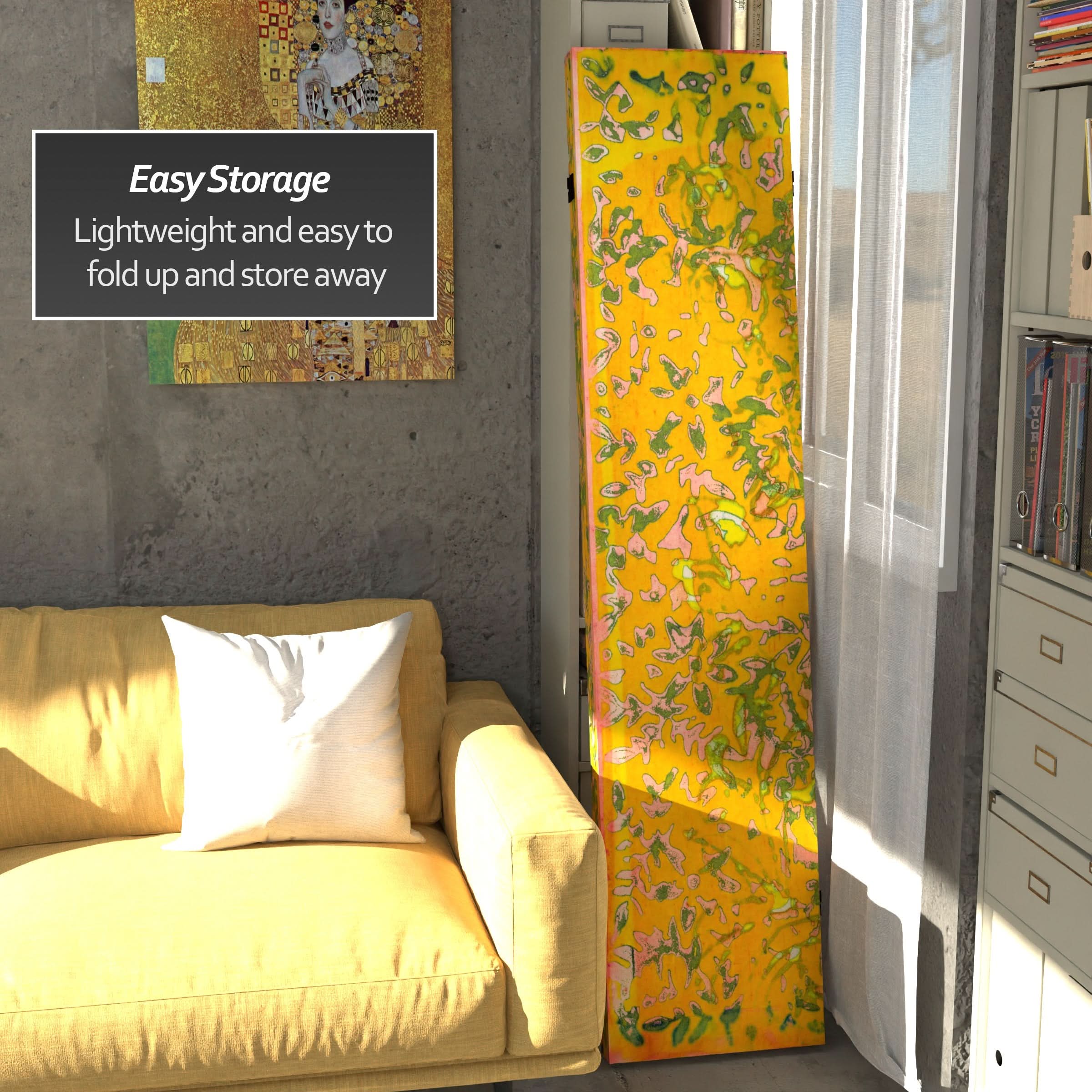 6 ft. Tall Double Sided Ivy Canvas Room Divider - Image 3