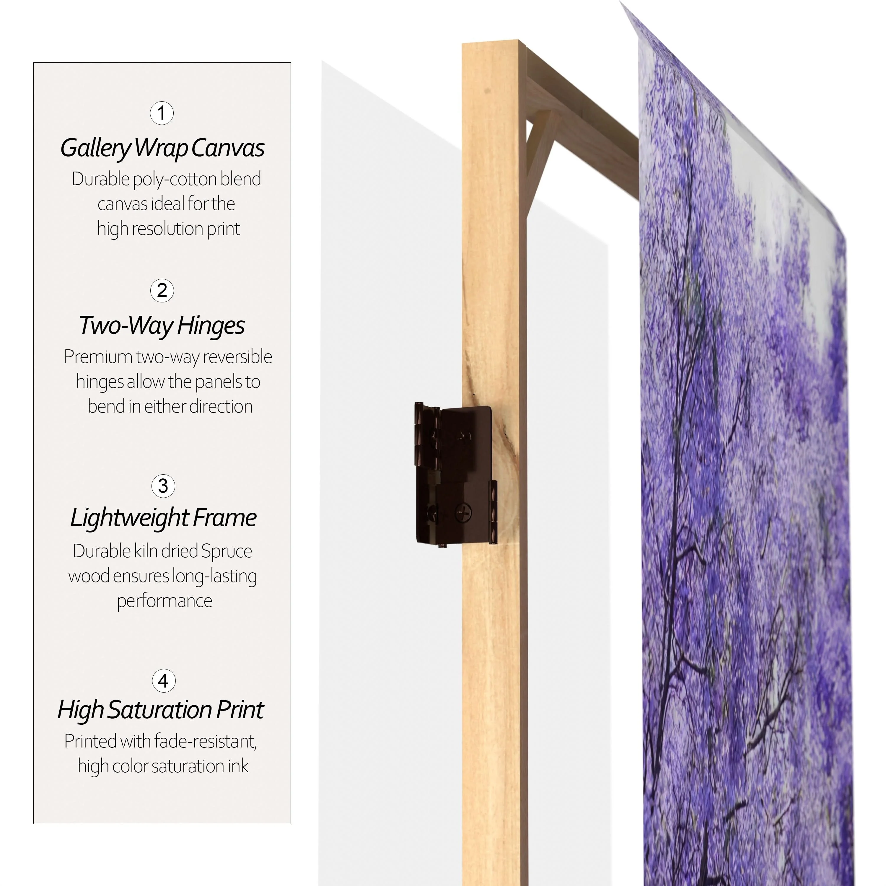 6 ft. Tall Double Sided Lavender Road Canvas Room Divider - Image 4