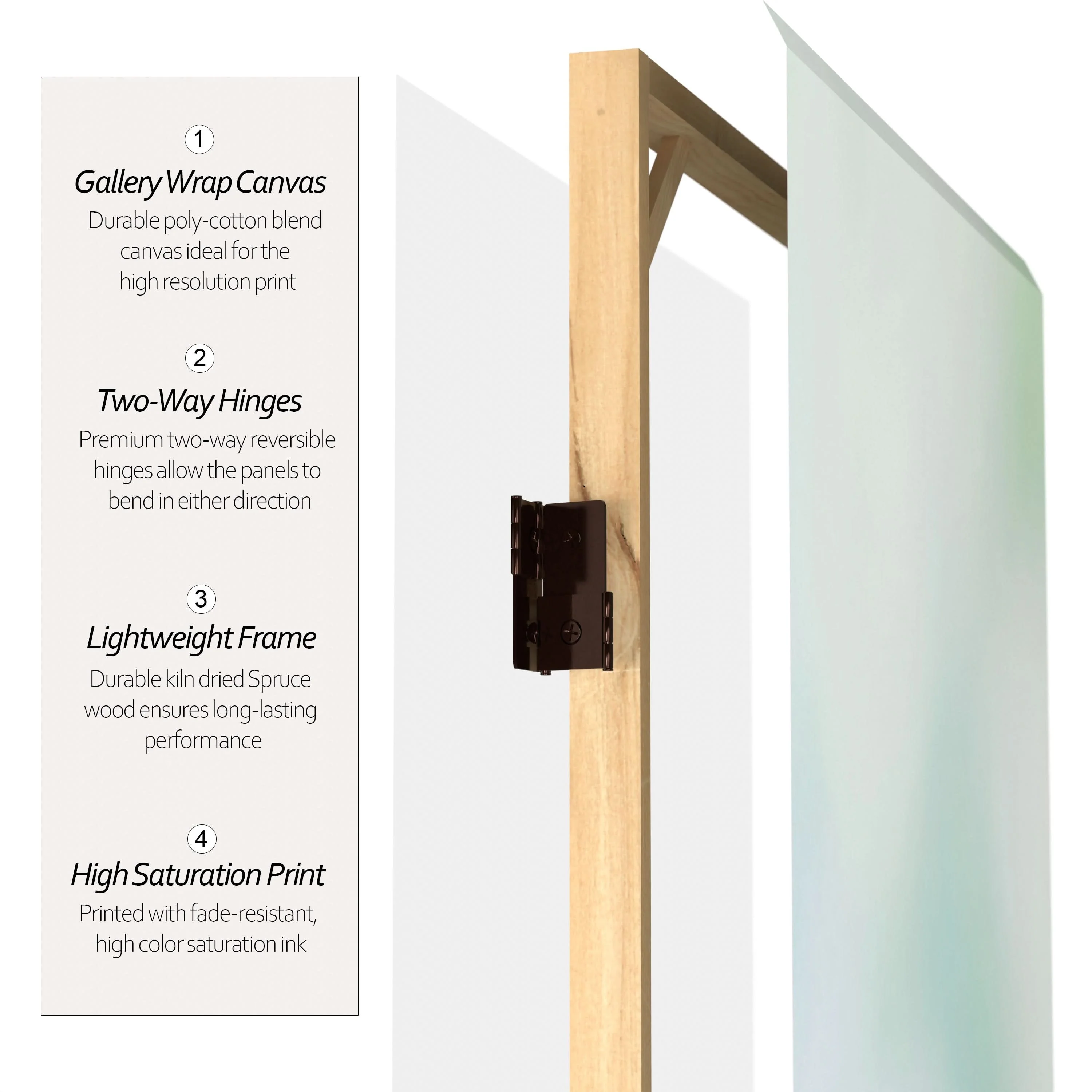 6 ft. Tall Double Sided Lotus Blossom Canvas Room Divider - Image 4