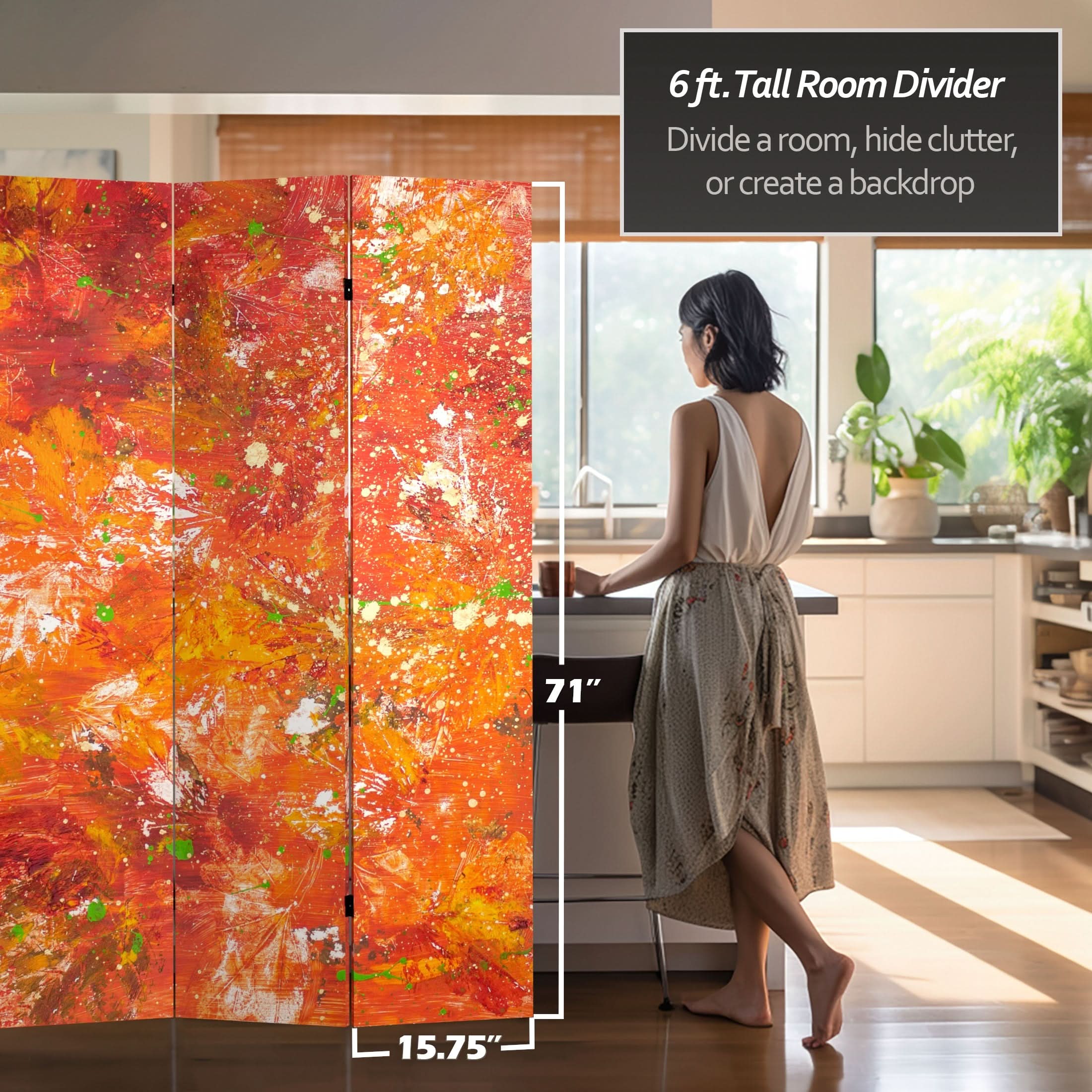 6 ft. Tall Double Sided Transcendence Canvas Room Divider - Image 5