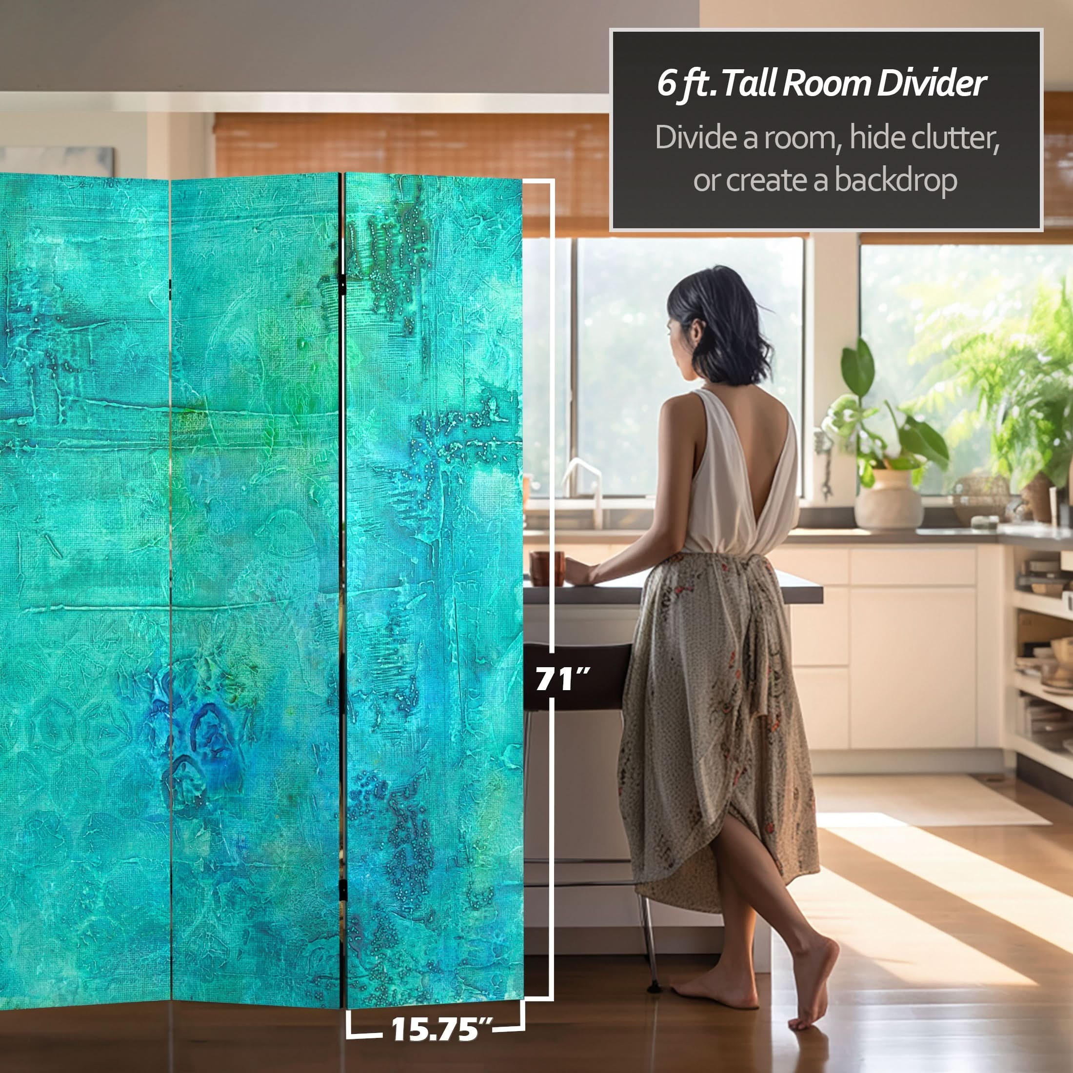 6 ft. Tall Double Sided Water Bird Canvas Room Divider - Image 5