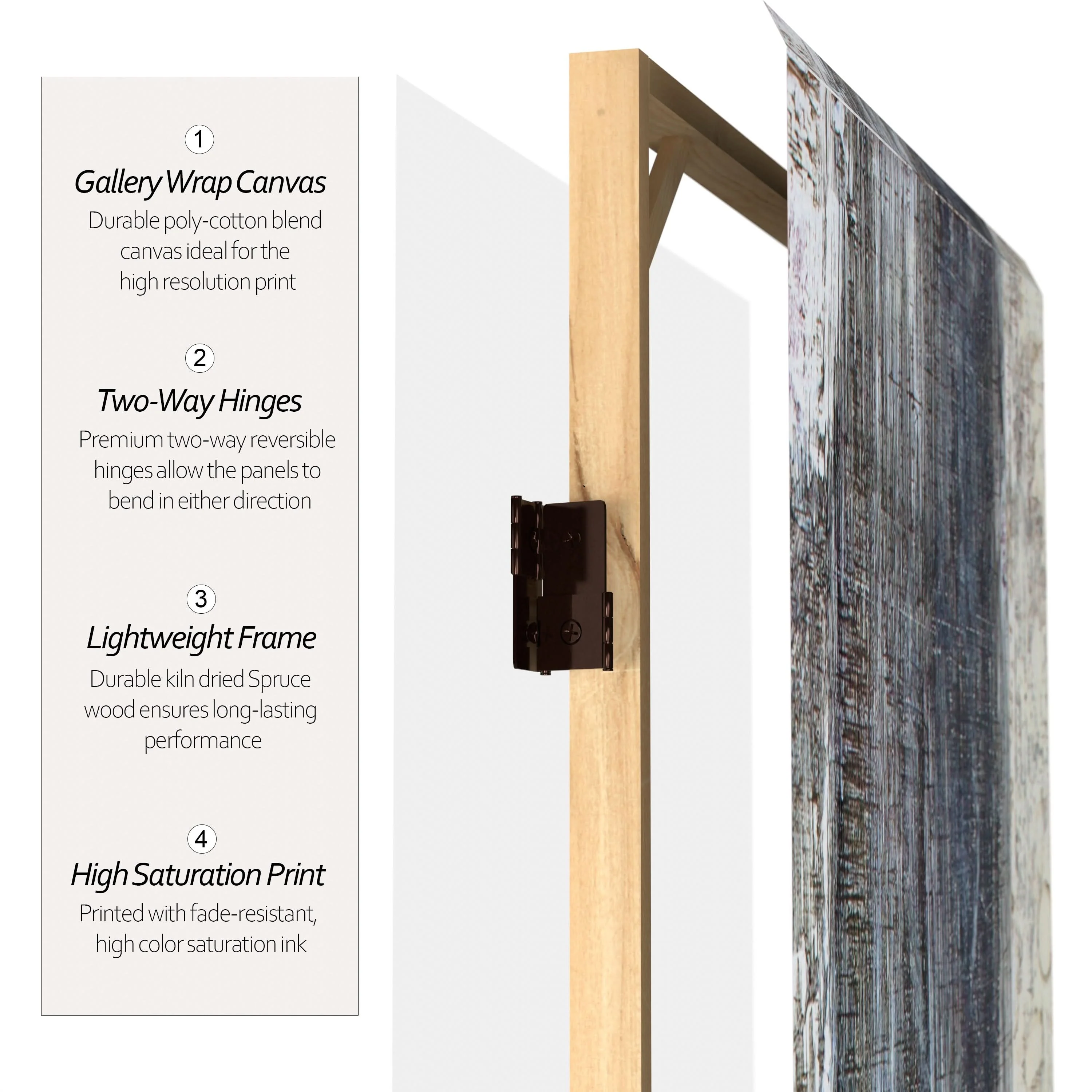 6 ft. Tall Double Sided Winter Woods Canvas Room Divider - Image 4