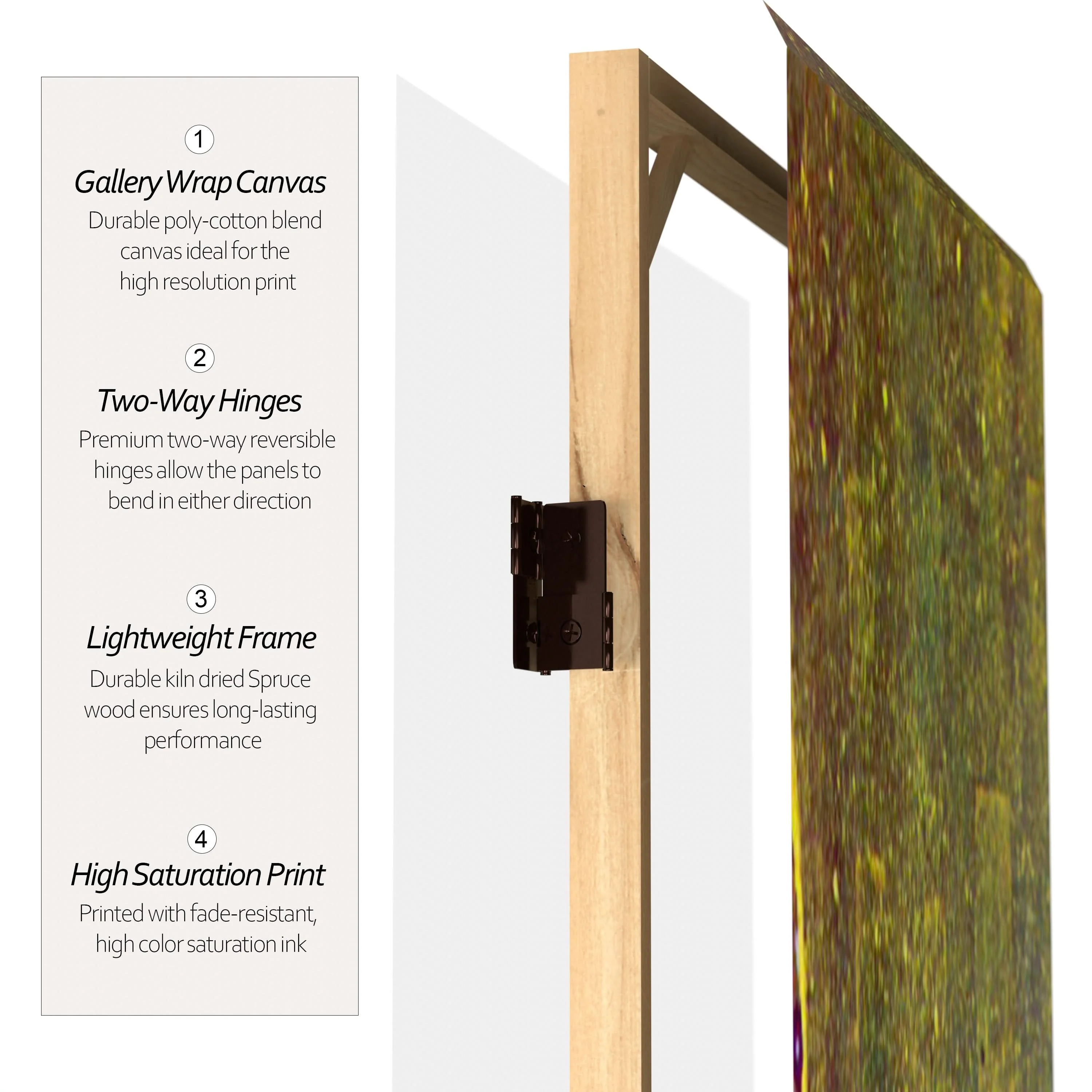 6 ft. Tall Double Sided Works of Klimt Room Divider - The Kiss/Tree of Life - Image 4