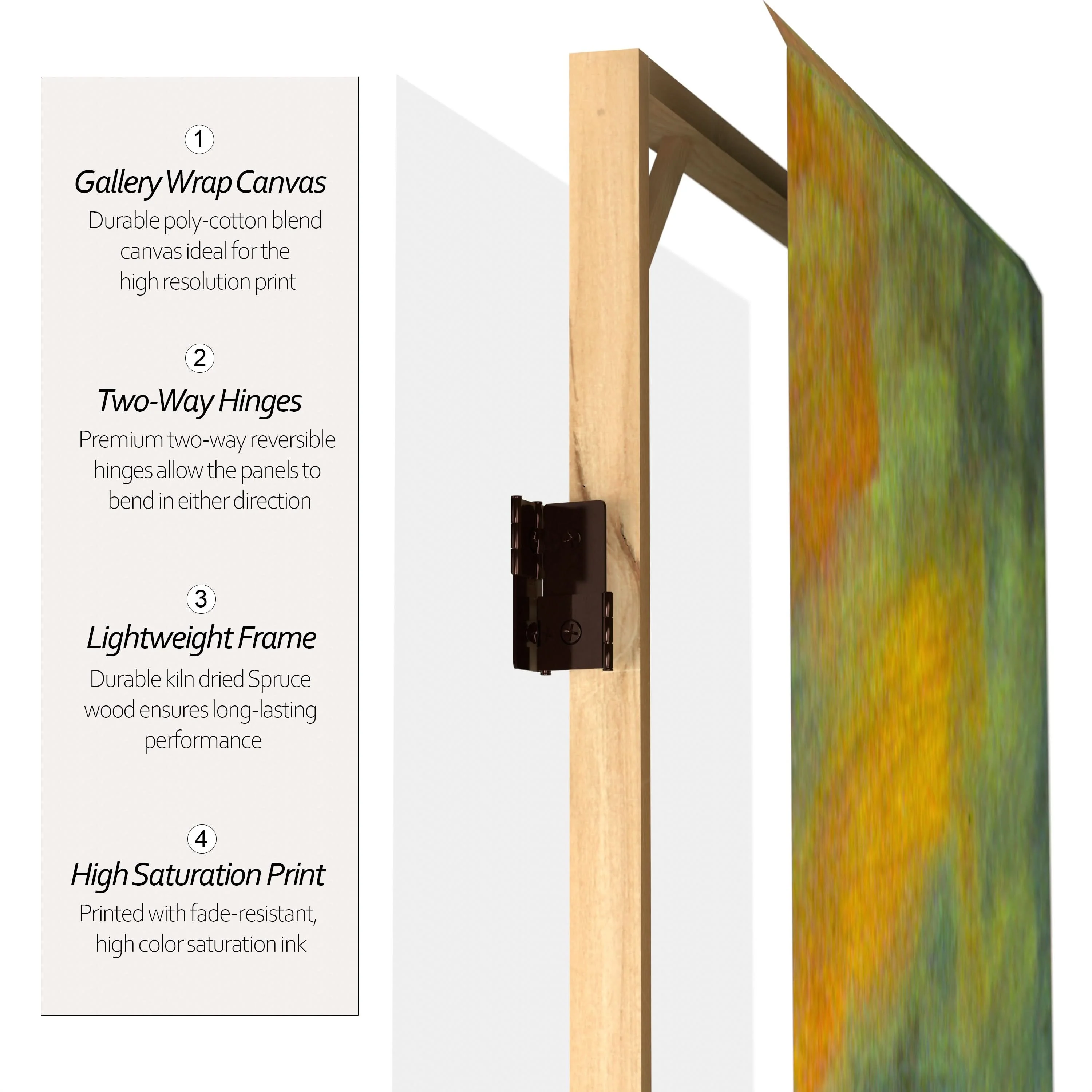 6 ft. Tall Double Sided Works of Monet Canvas Room Divider - Impression Sunrise/Houses of Parliament - Image 3
