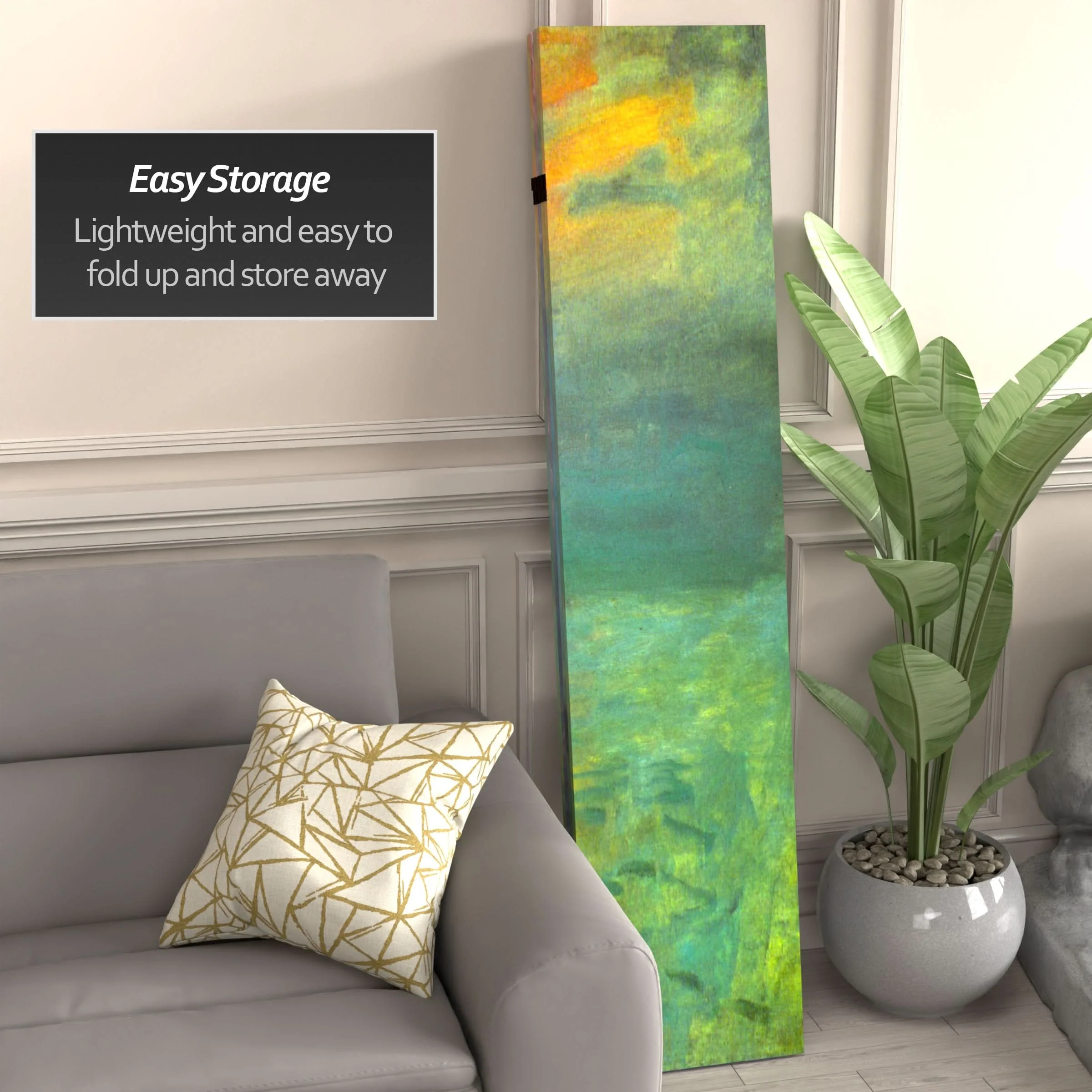 6 ft. Tall Double Sided Works of Monet Canvas Room Divider - Impression Sunrise/Houses of Parliament - Image 5