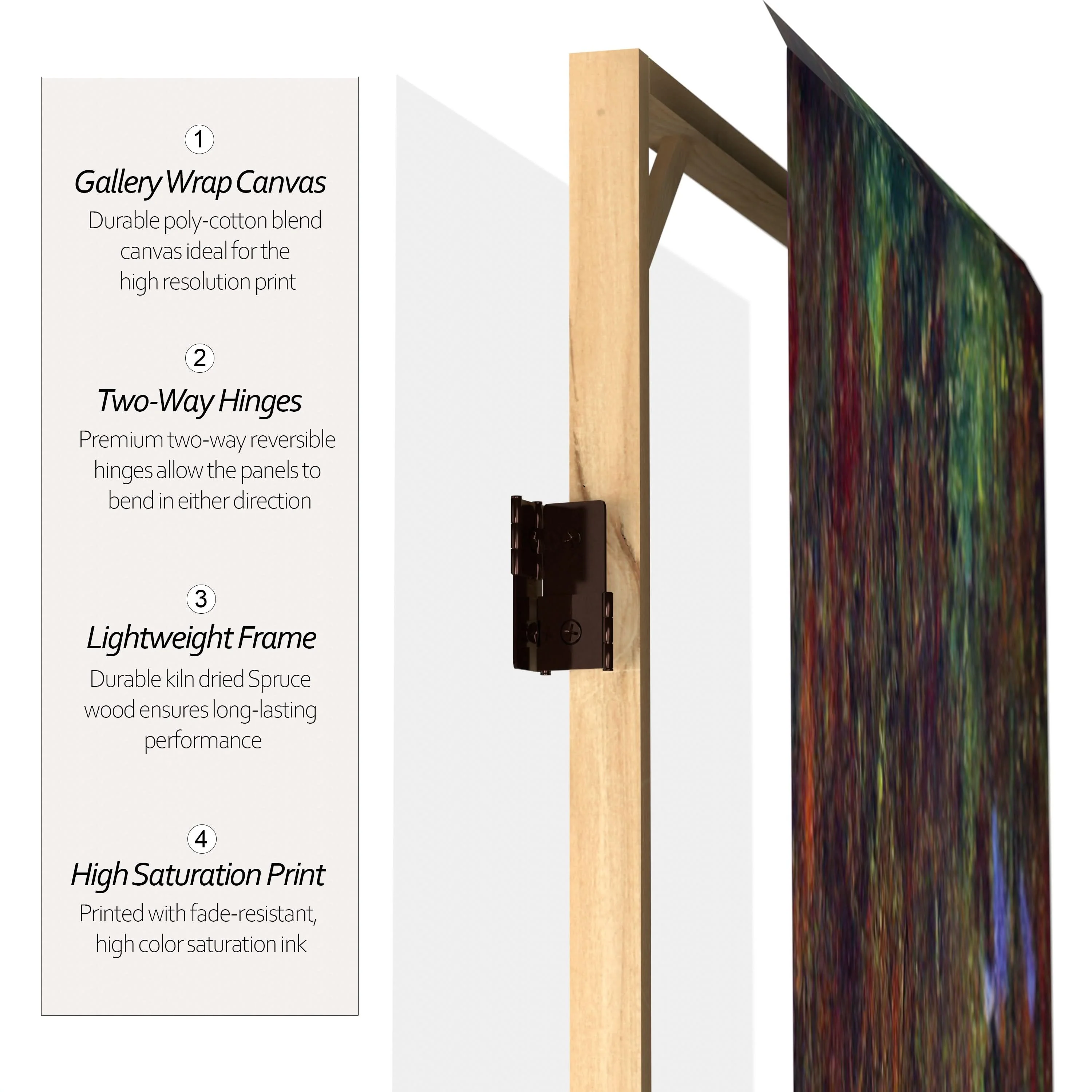 6 ft. Tall Double Sided Works of Monet Canvas Room Divider - Lilies/Garden at Giverny - Image 3